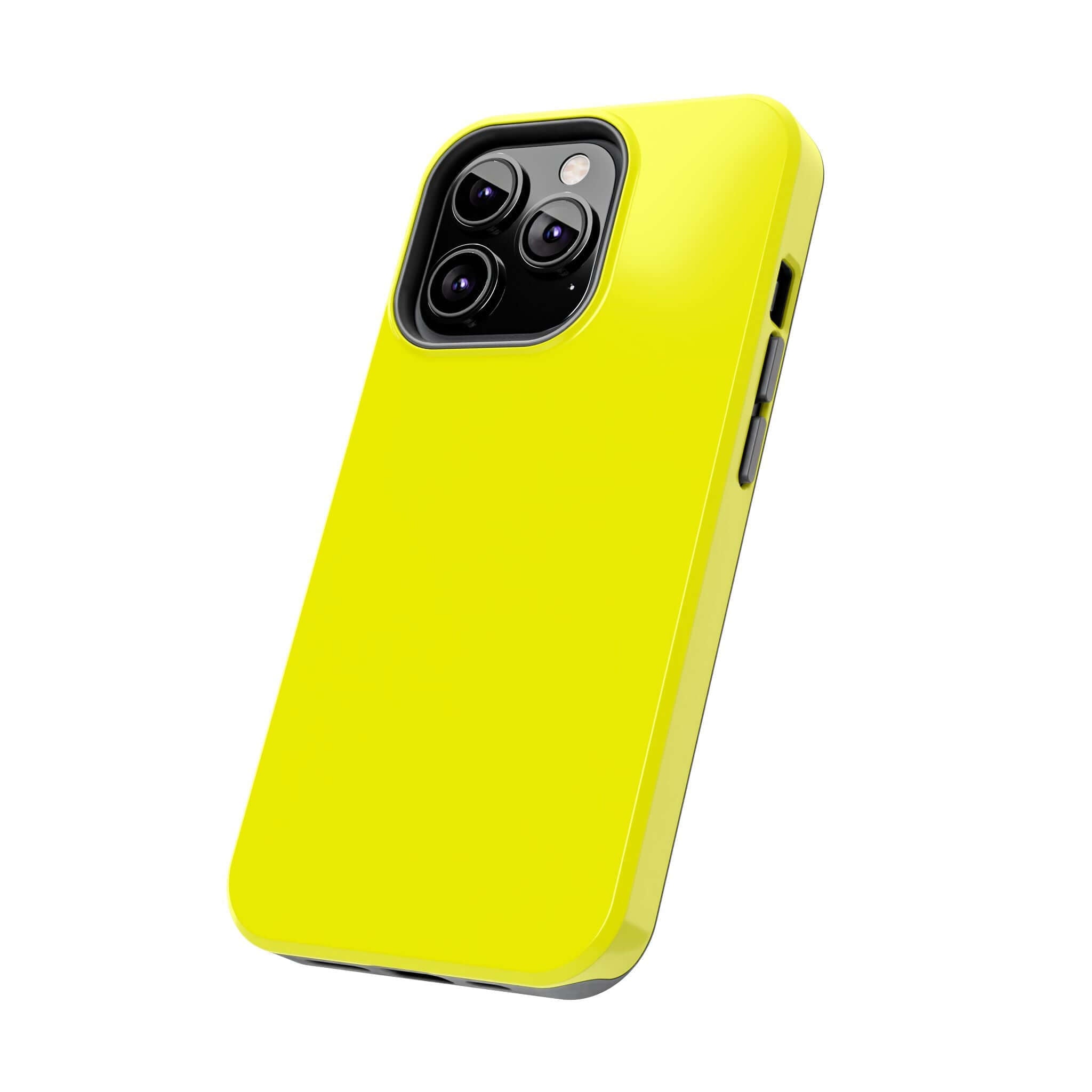 Neon yellow iPhone case from Solar Flare, available on the cutest phone cases website offering free shipping.