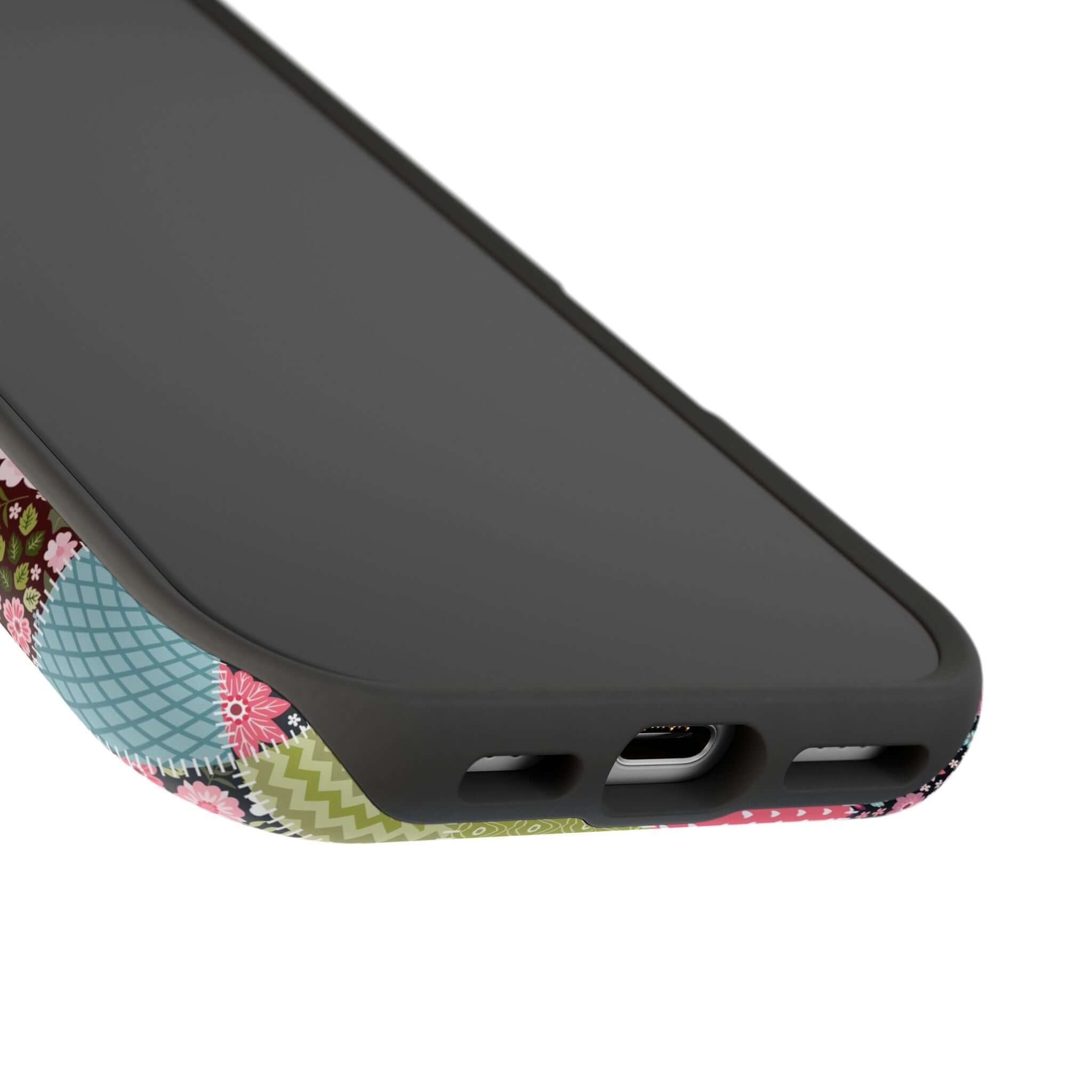 Wildflower Patchwork MagSafe iPhone Case – Cute floral phone cover for free spirits, granola girl vibes, and groovy style.