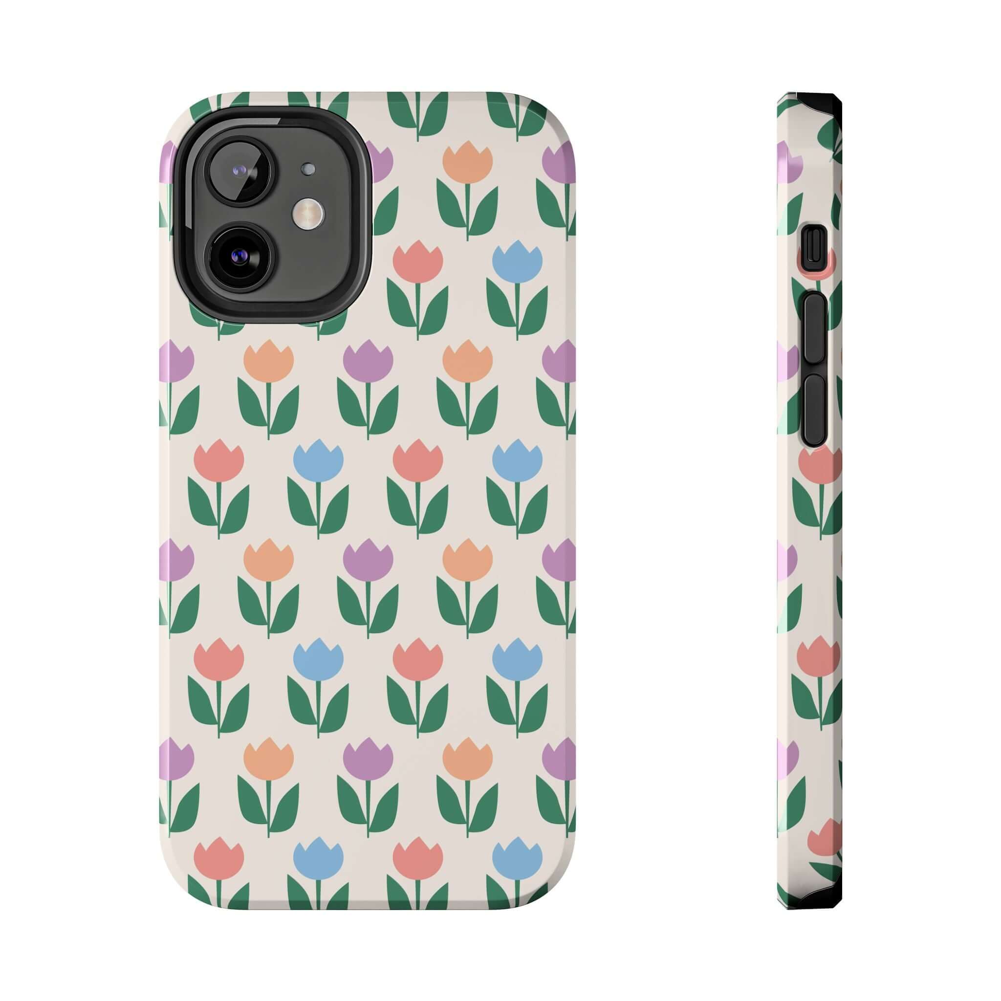 Stroll through Amsterdam Tulip Case for iPhone 14 Pro Max with colorful floral design