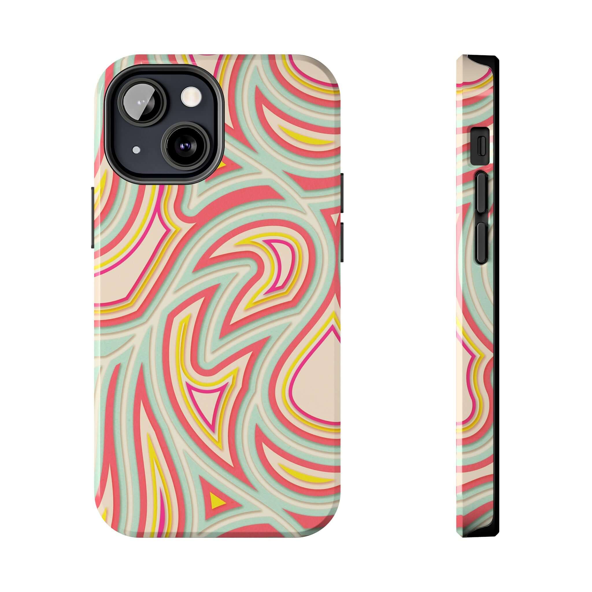 Groovy Waves | Retro Abstract Case - Phone Case For