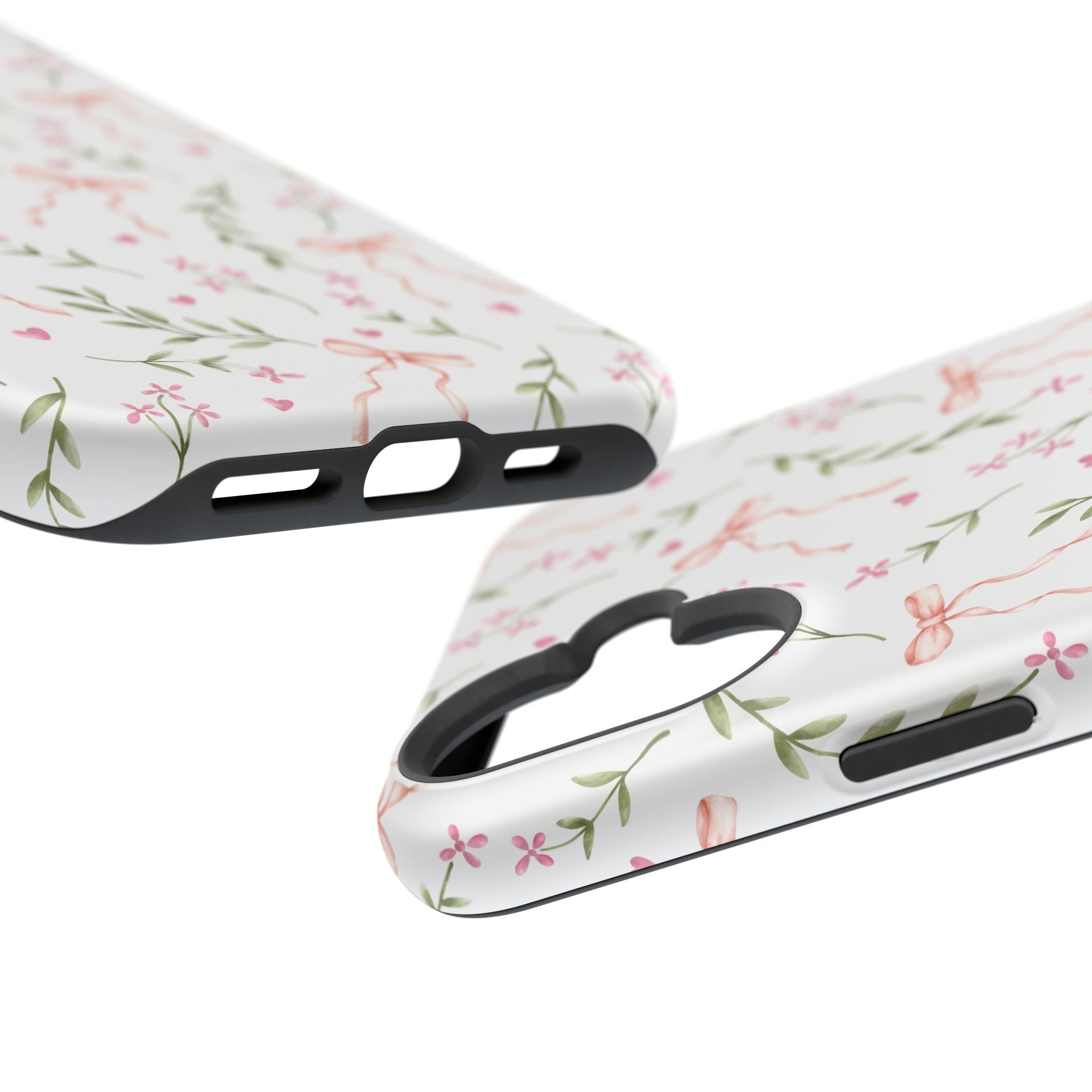 Pink Coquette MagSafe iPhone Case with Floral Design Bows – Cute Phone Cover by Darling Daydream