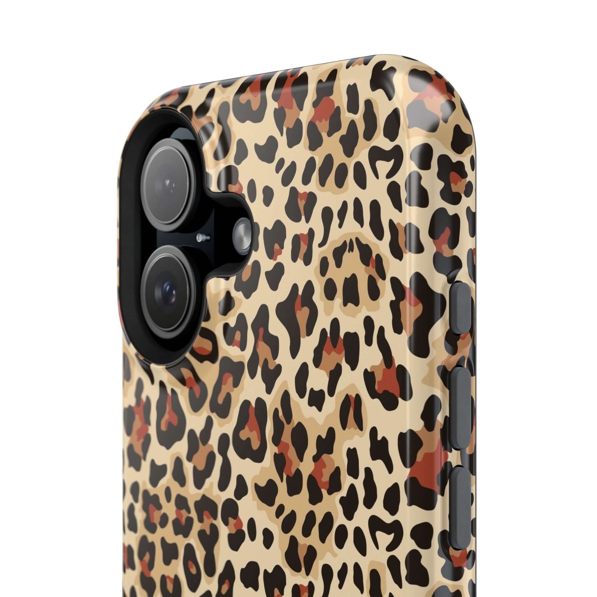 Wildly Chic leopard print colorful iPhone case with MagSafe, featuring cute and abstract design for stylish phone protection.