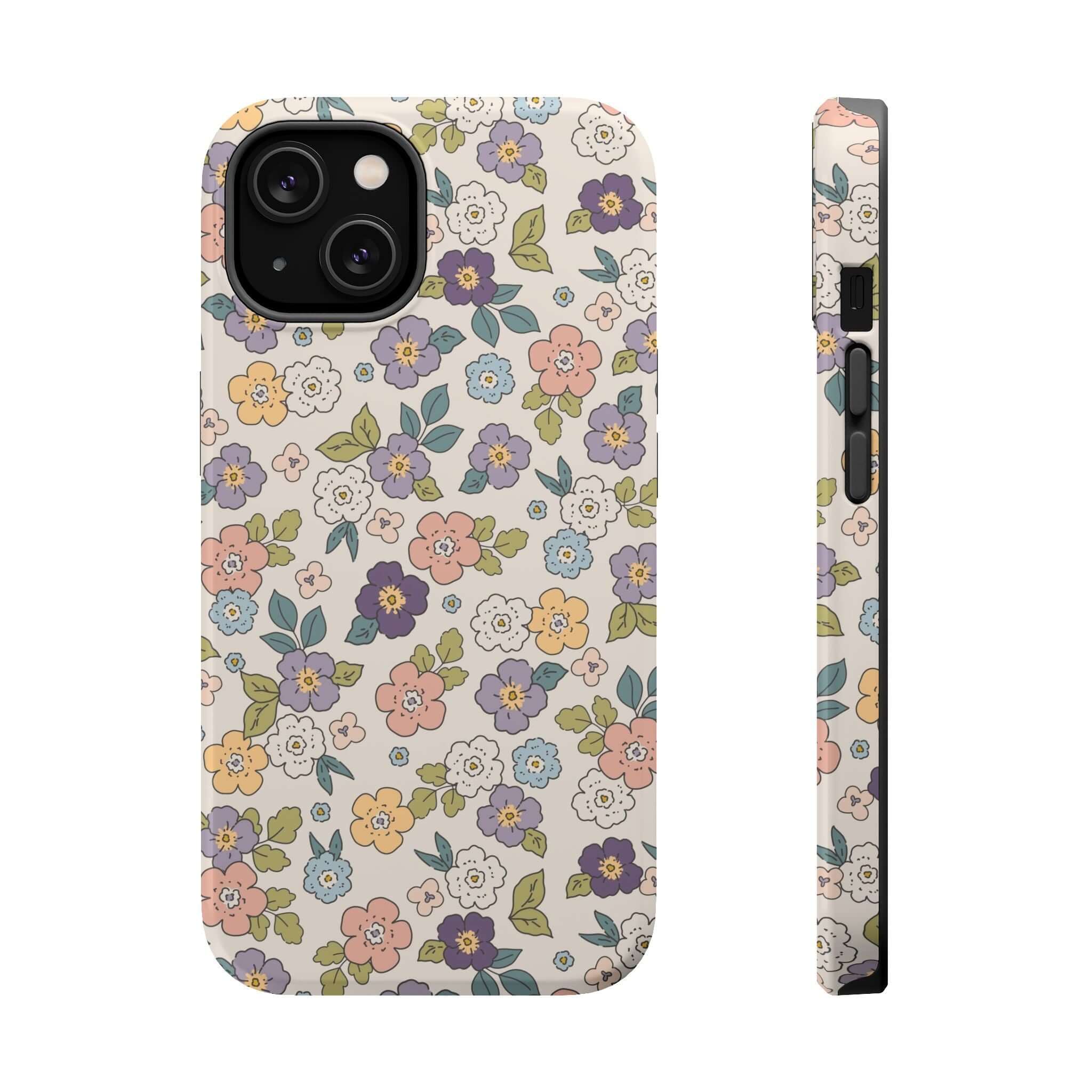 Colorful Ditsy Daisies iPhone case design featuring cute floral patterns, perfect for stylish phone users.