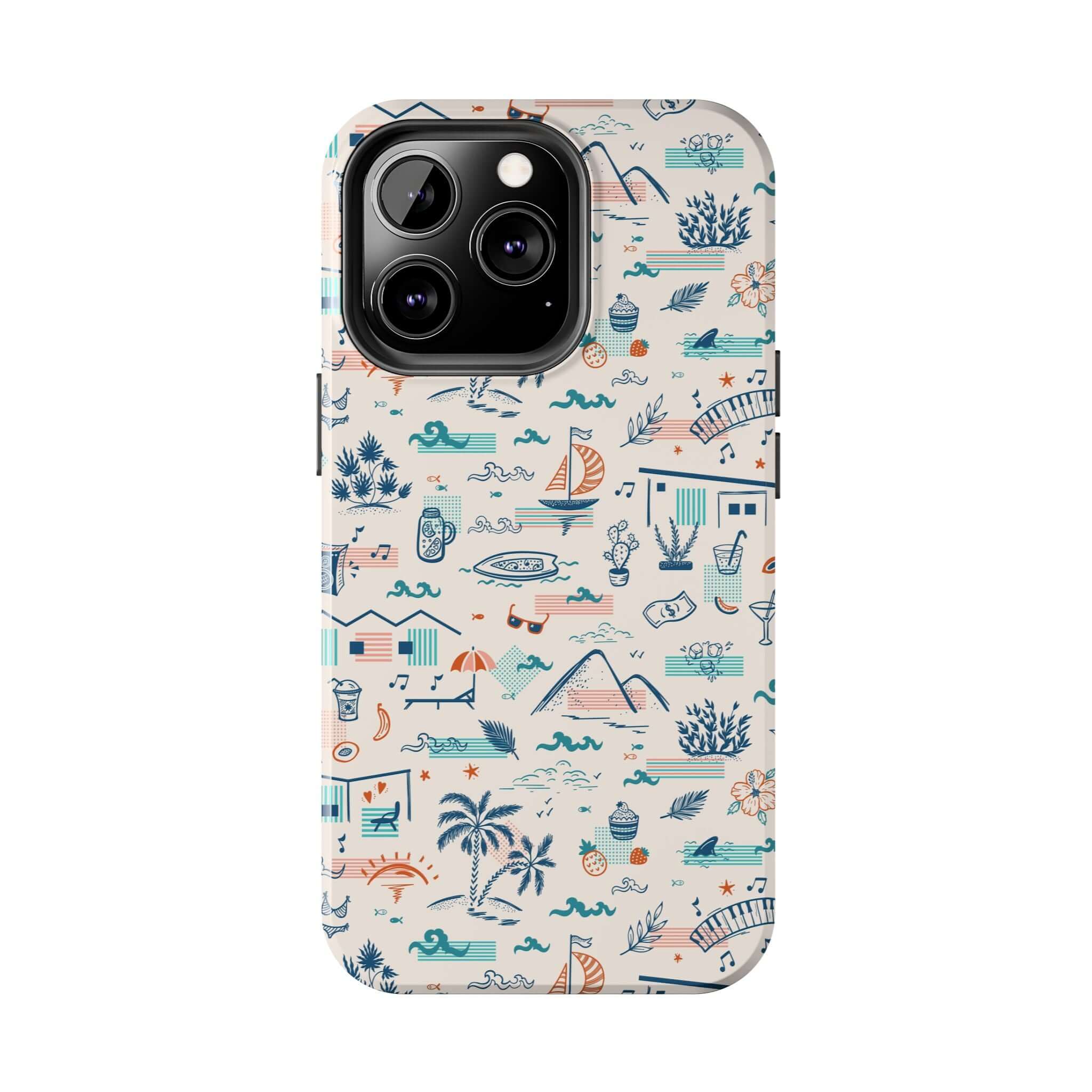 Colorful Forever on Vacation iPhone 14 Pro Max case with summer-themed design. Cute phone case perfect for any summer fun.