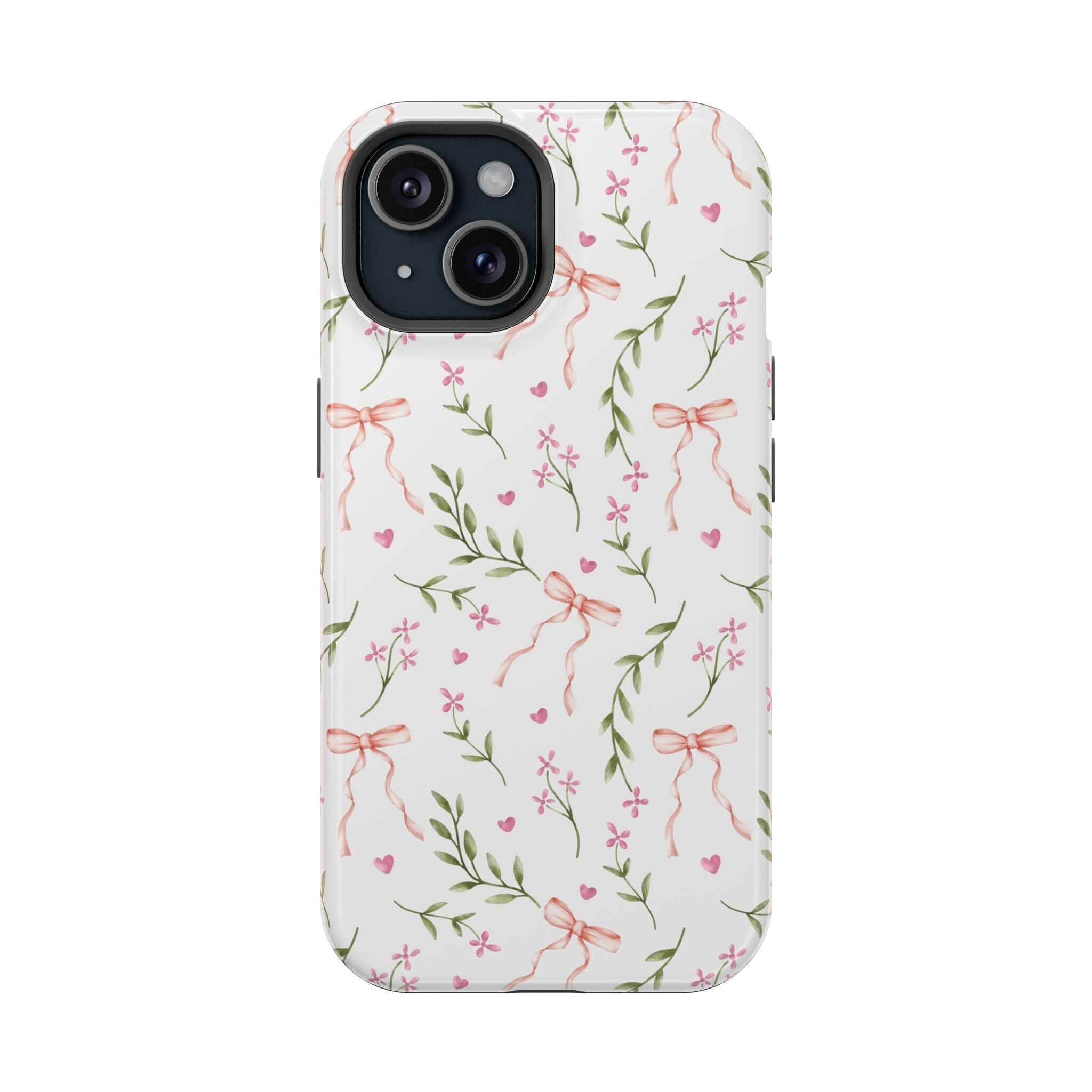 Pink Coquette Case by Darling Daydream with floral and bow design, MagSafe iPhone Case, Cute Phone Cover for stylish flair