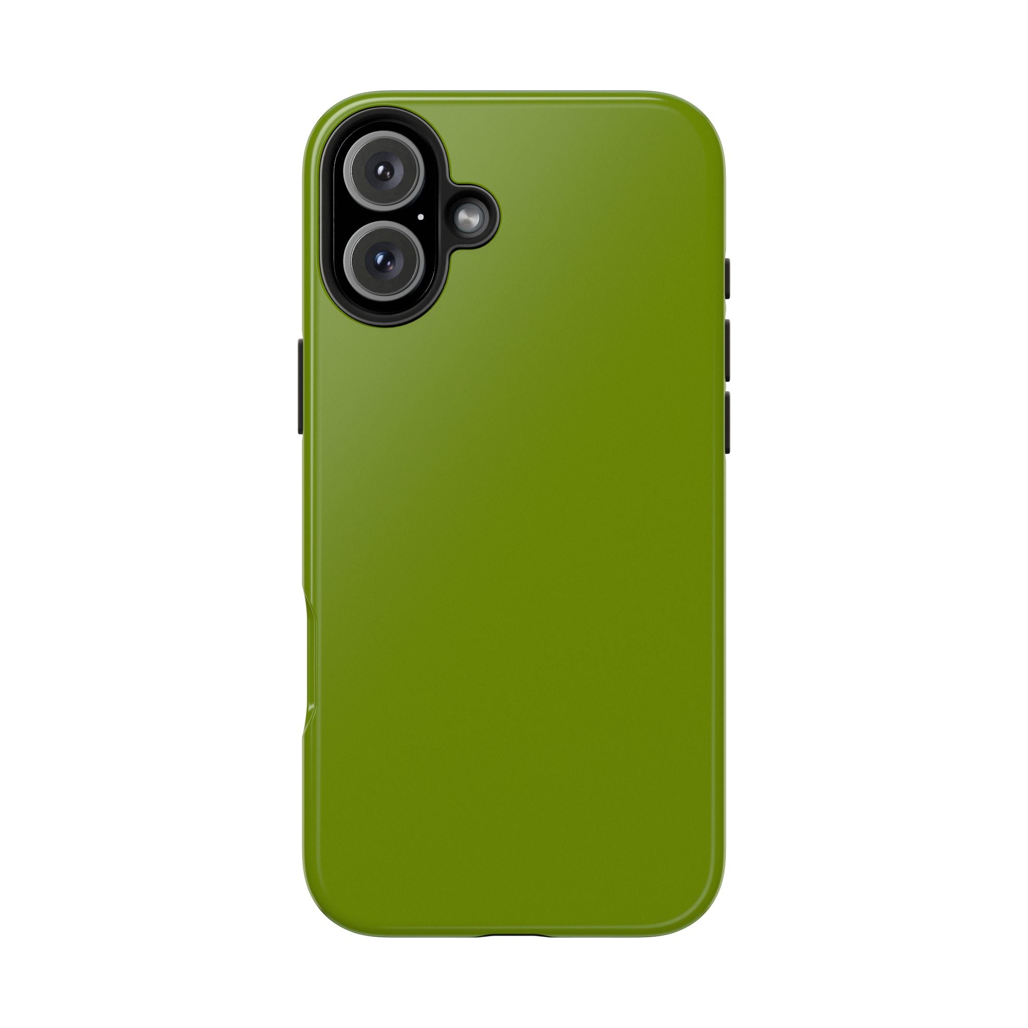 Cute solid green phone case for iPhone, Matcha Tea design, floral-inspired protection against scratches.