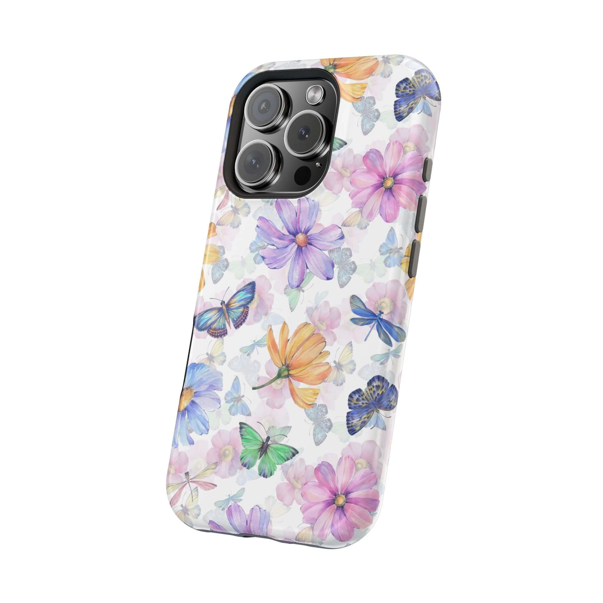 Fluttering Blooms Watercolor Butterfly MagSafe iPhone 16 Case - Cute Protective Phone Case with Whimsical Butterfly Design