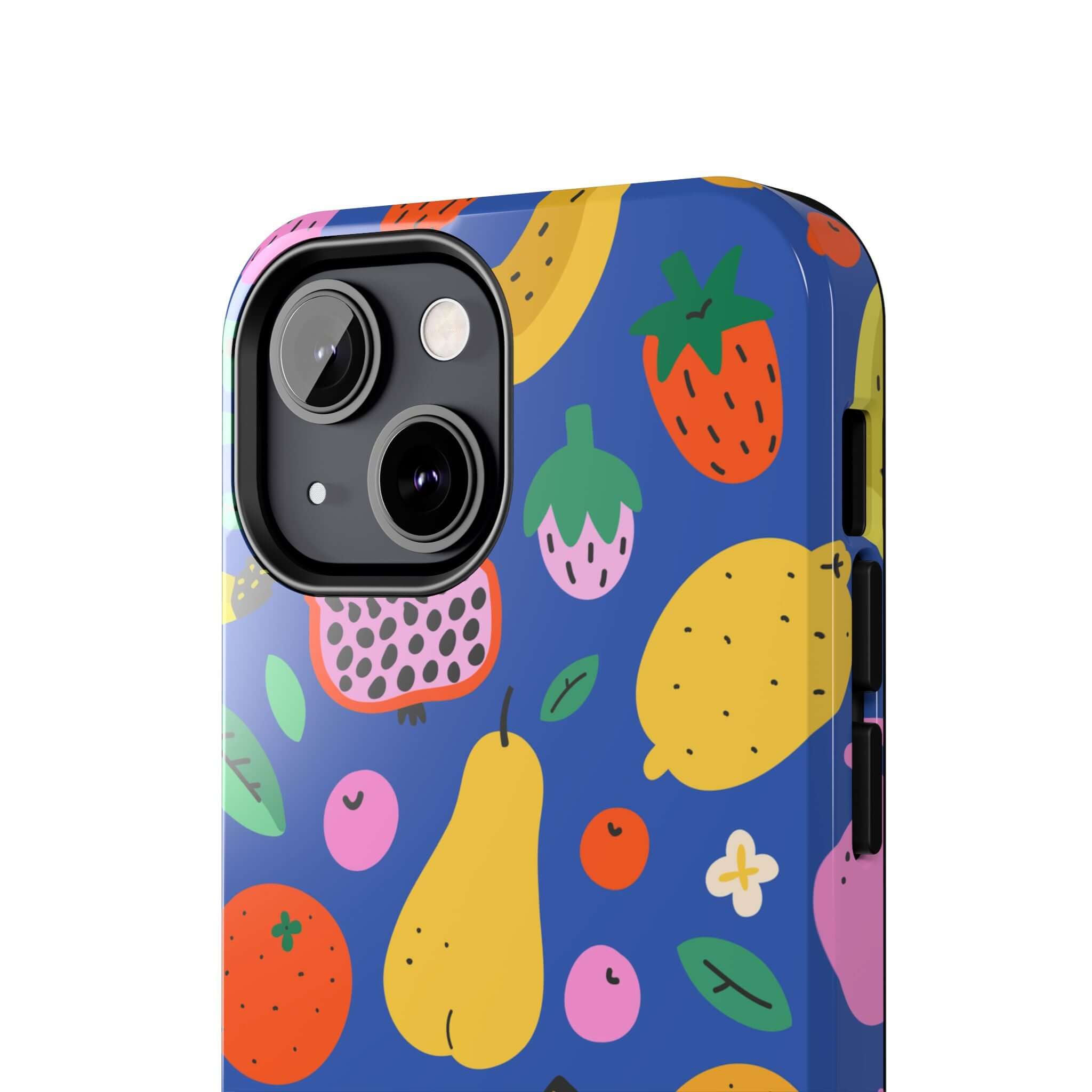 Cute phone cover with colorful beachy fruit design for Apple iPhone, perfect for summer vibes and protection.