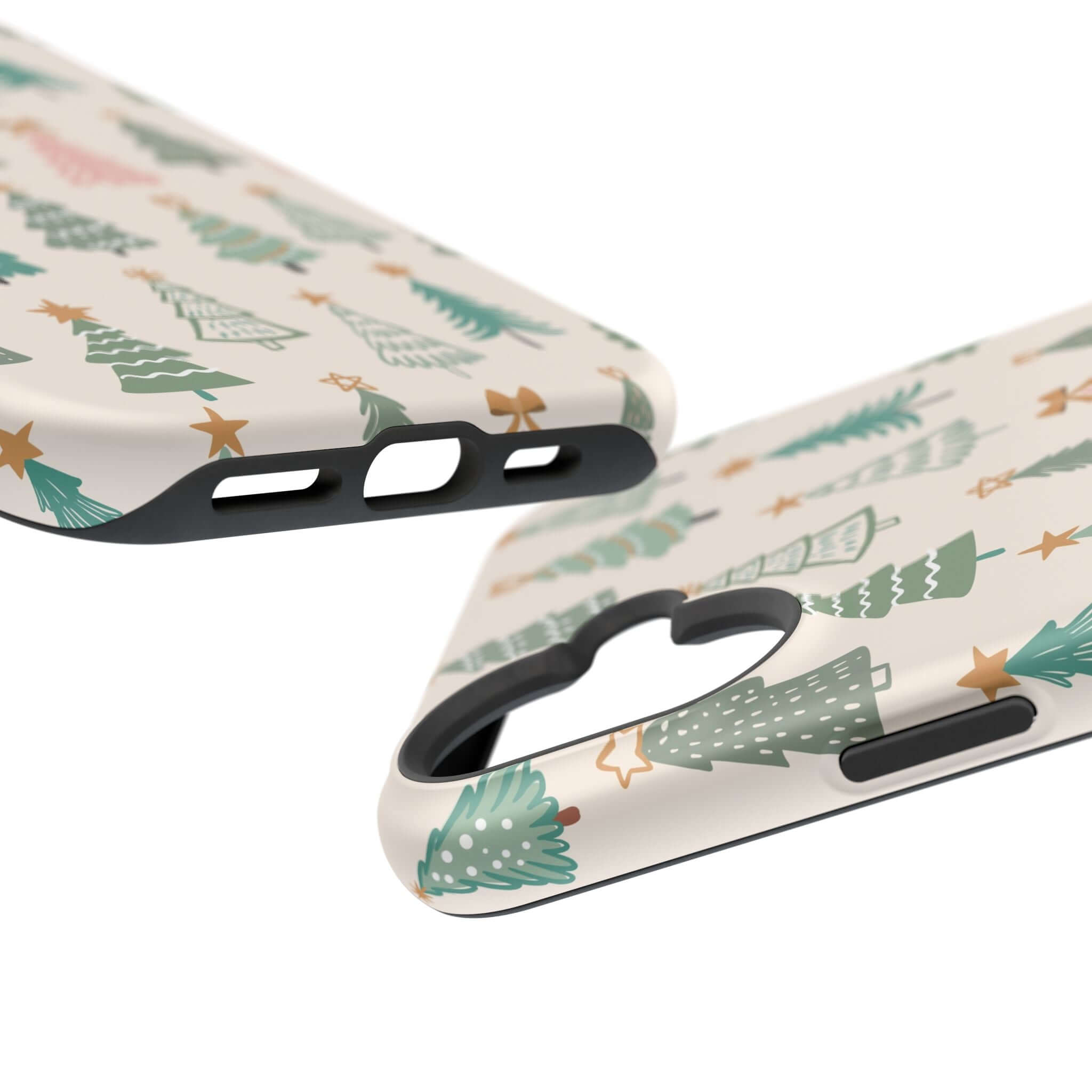 Festive MagSafe case with Christmas tree design, perfect holiday phone cover with cute and unique pattern.