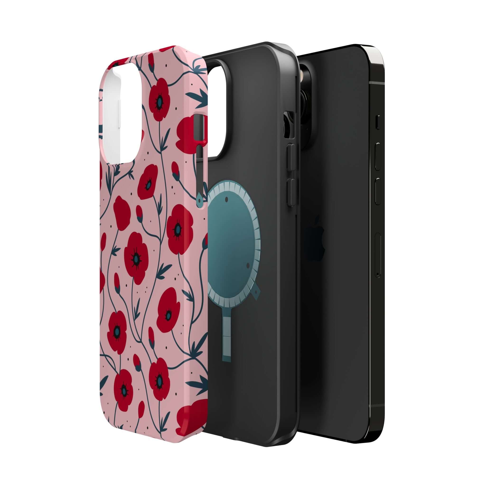 Cute Pink Floral iPhone Case from Pink n Poppy, offering stylish protection with free shipping. Upgrade your phone game with blooming beauty.