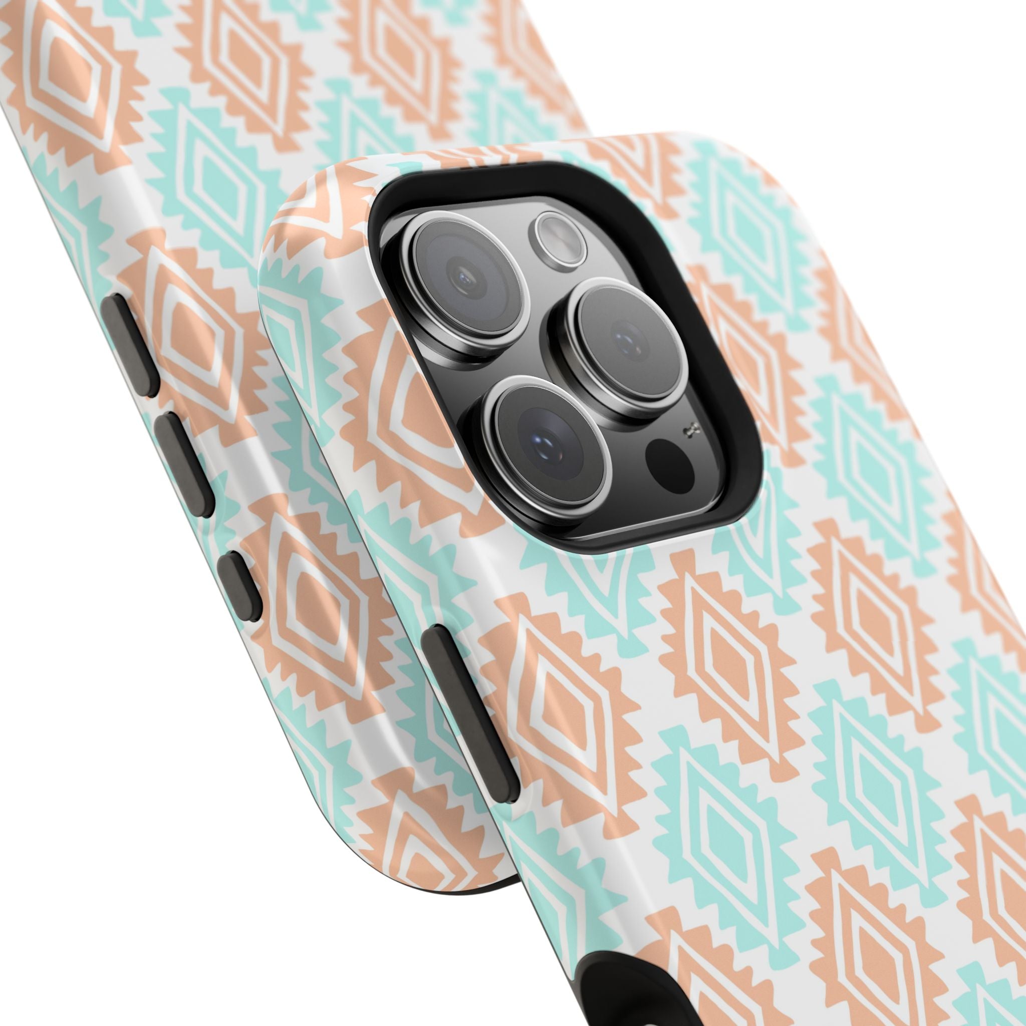 MagSafe iPhone Case with Southwestern abstract design, cute phone cover in pastel colors, perfect floral iPhone case.