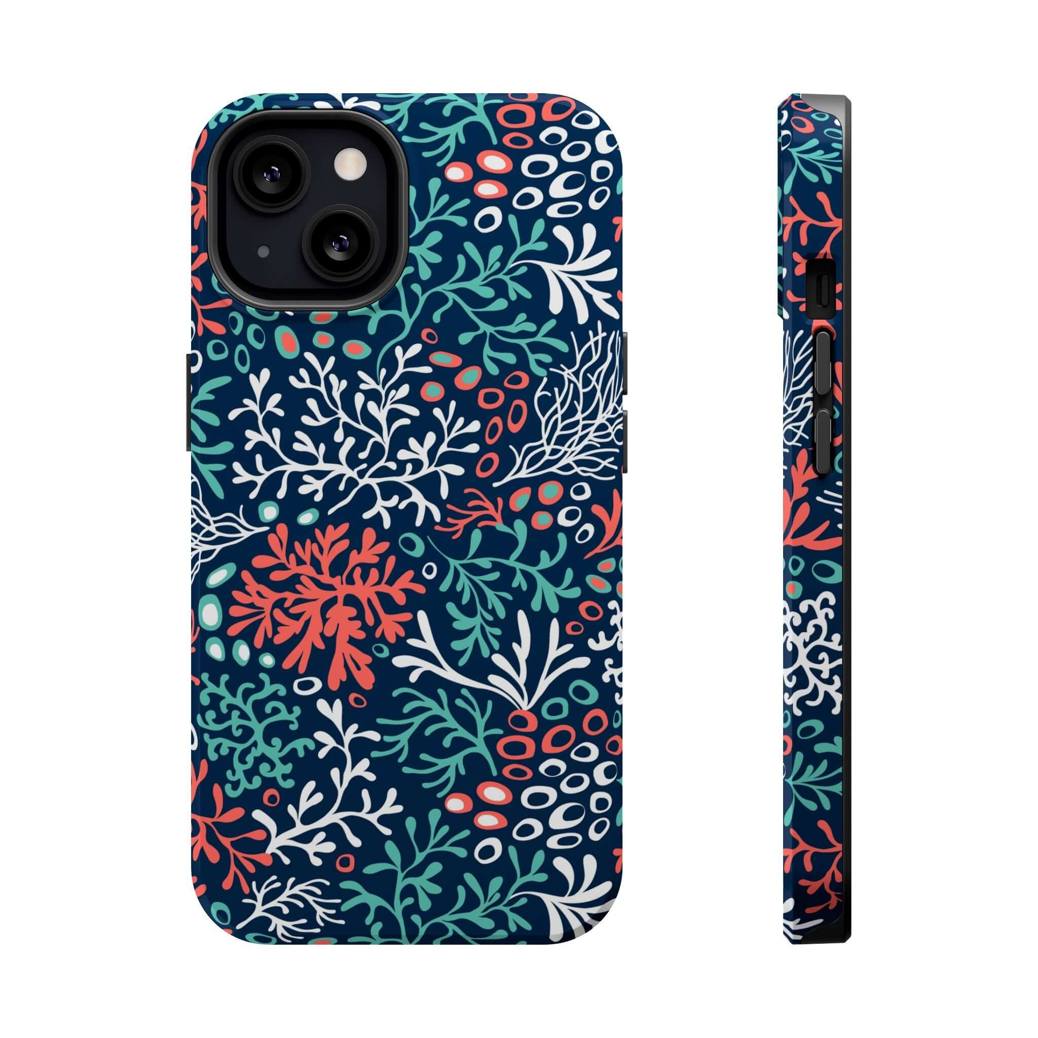 Colorful Coral Reef Print iPhone 16 Case - Cute Beachy Phone Case Design