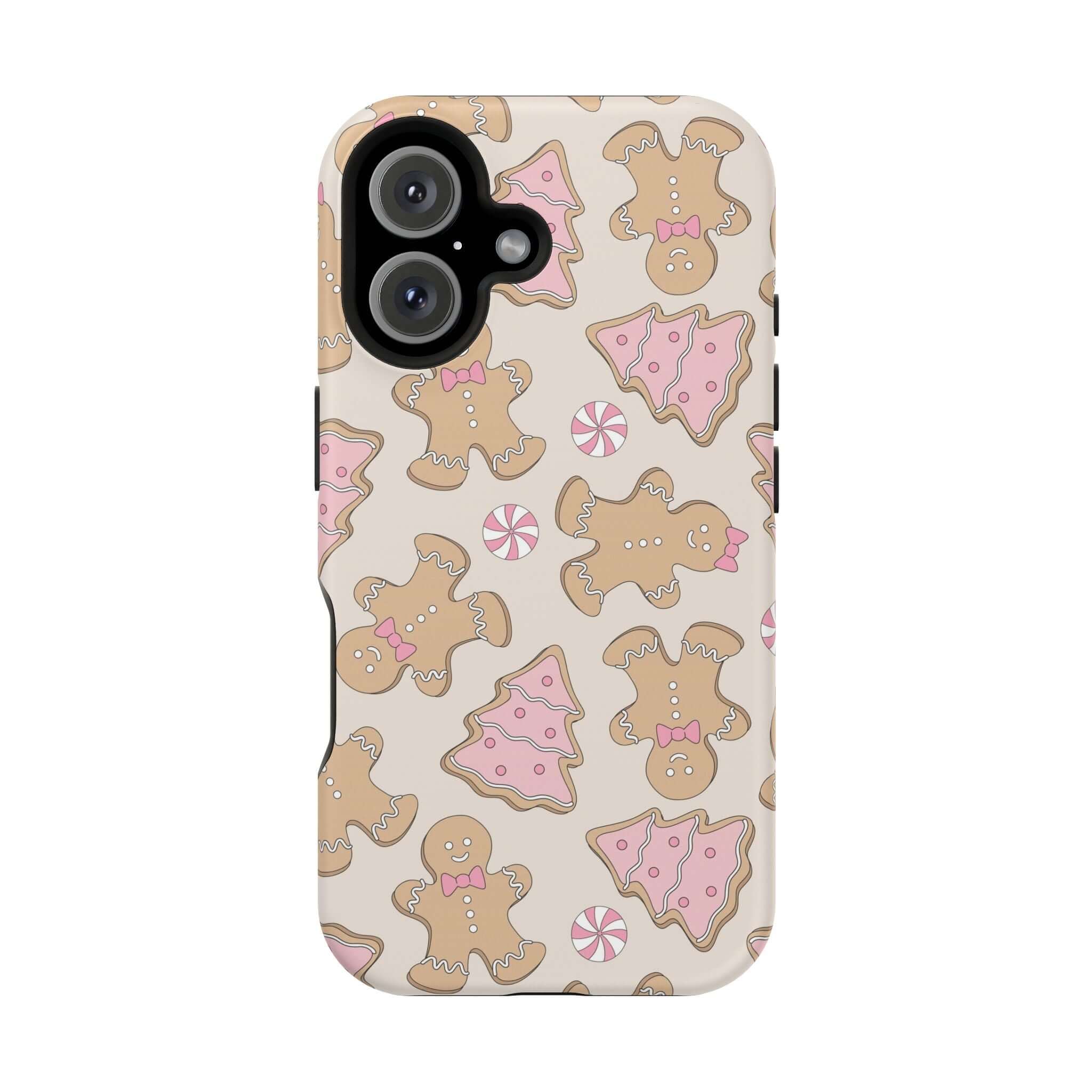 Festive Gingerbread Girlie MagSafe Christmas phone case with cute gingerbread man design, perfect holiday and Xmas phone cover.