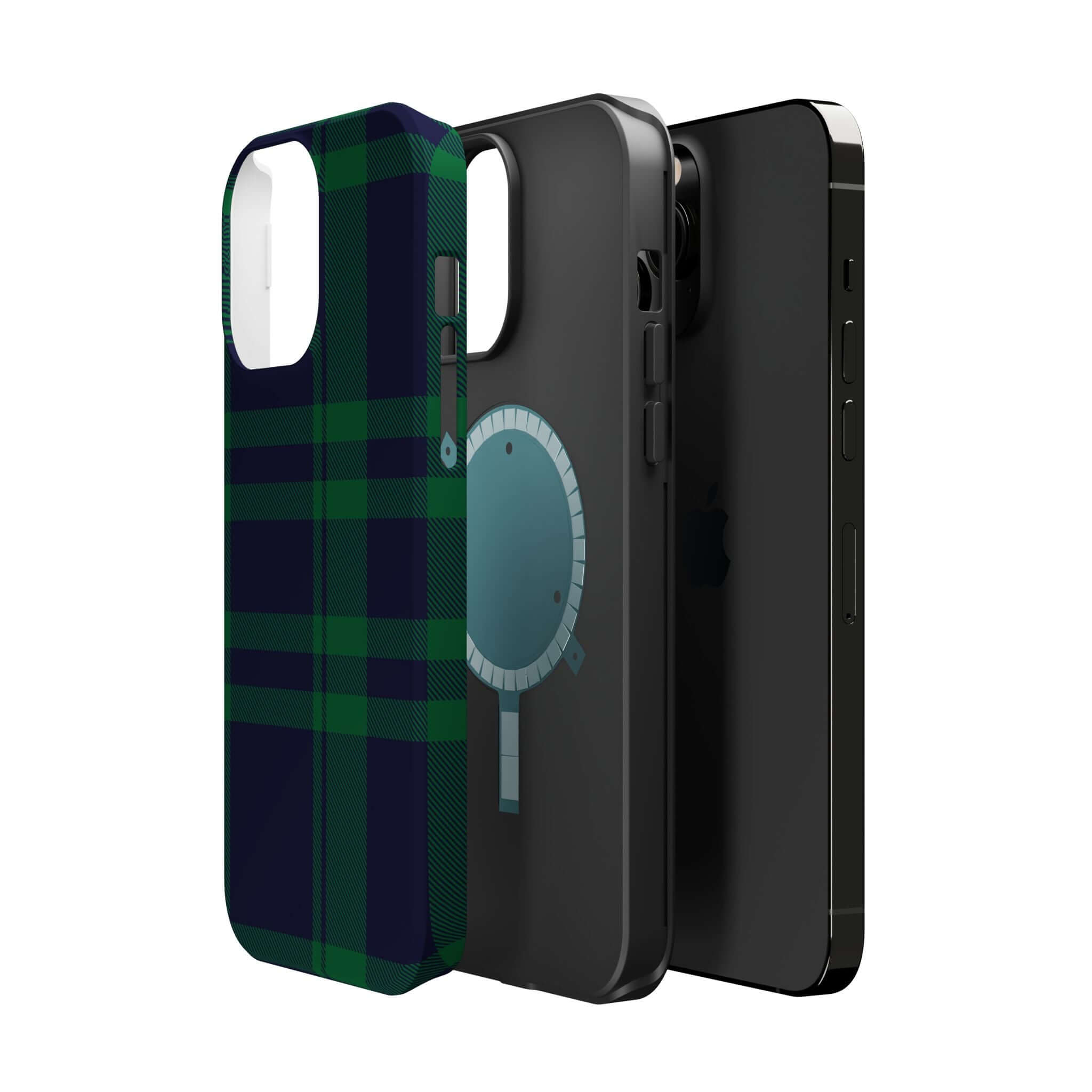 Mistletoe Plaid MagSafe Case, featuring a festive plaid design for stylish phone protection. Perfect for the holidays!