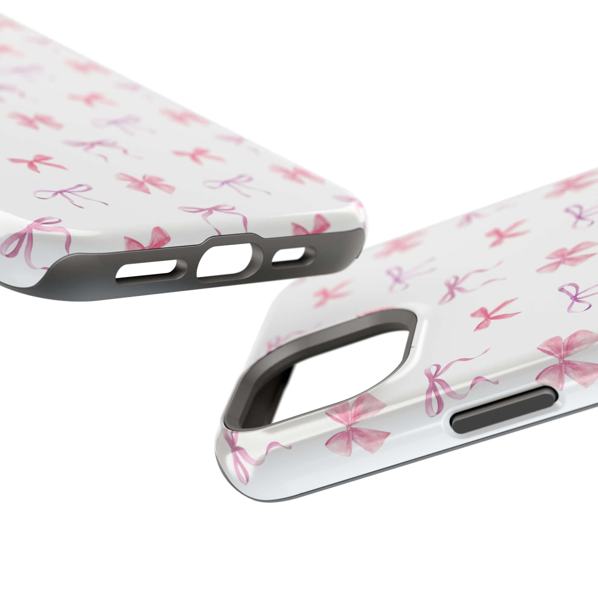 Pink watercolor bows iPhone case, cute phone case brand, free shipping, Doing Girlie Things - perfect girlie accessory.