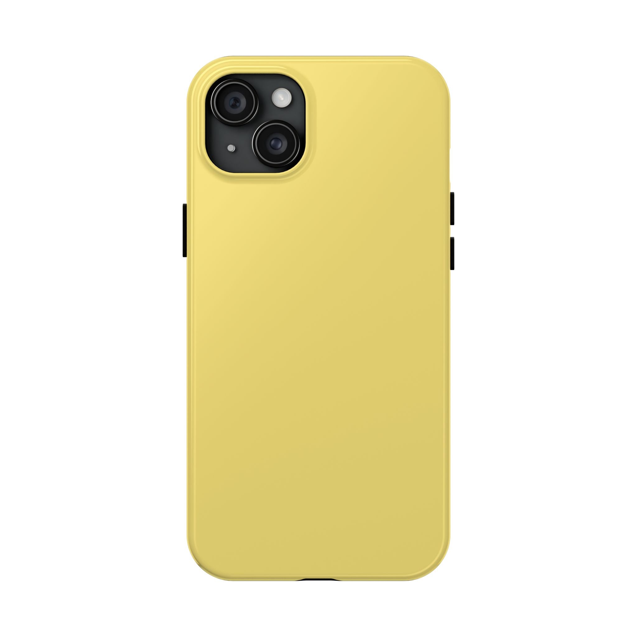 Cute solid yellow iPhone case, Lemon Drop design, perfect phone case for iPhone, adds a playful touch to your device.