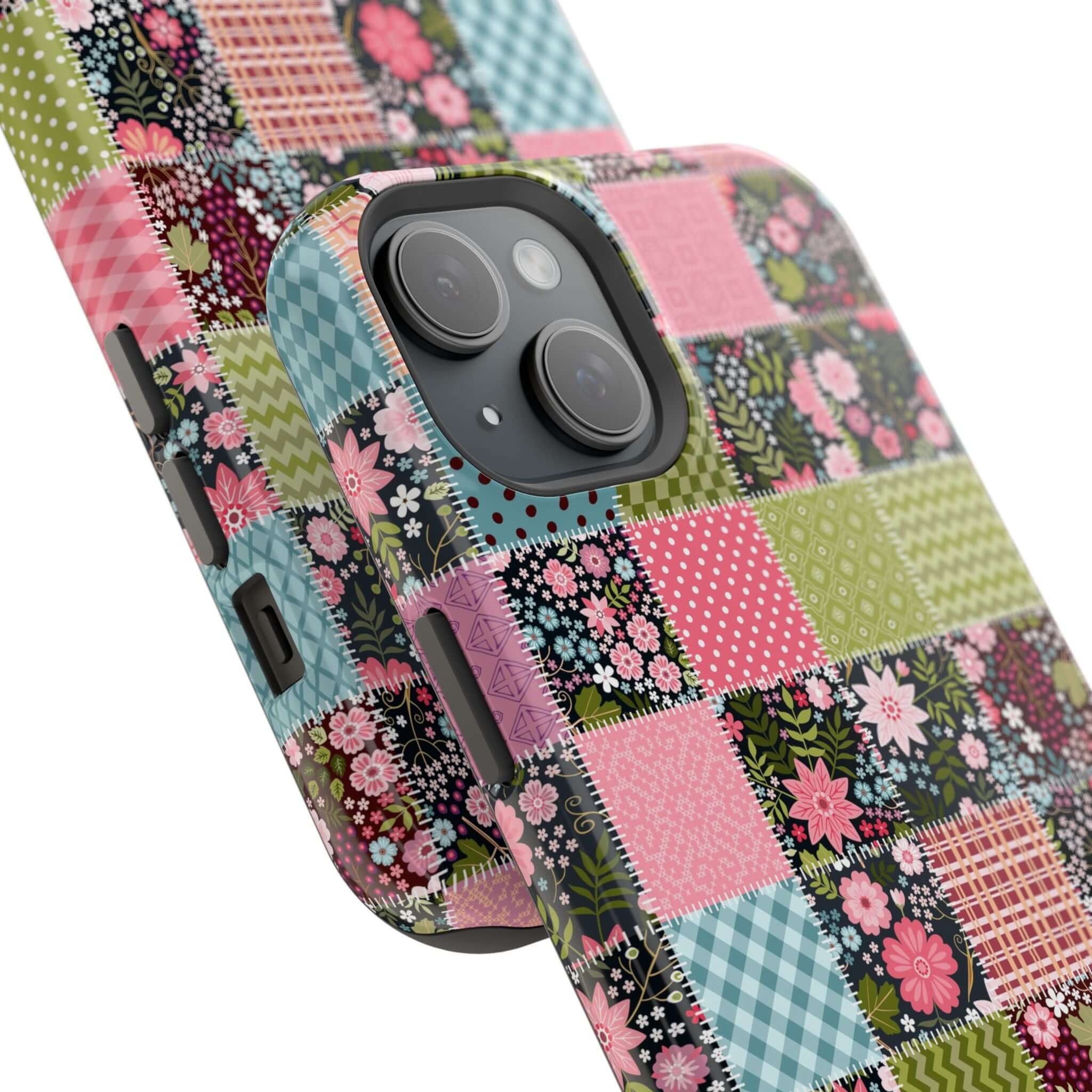 Groovy Flora Forage Wildflower Patchwork Case for MagSafe iPhone—Cute floral phone cover for free spirits!