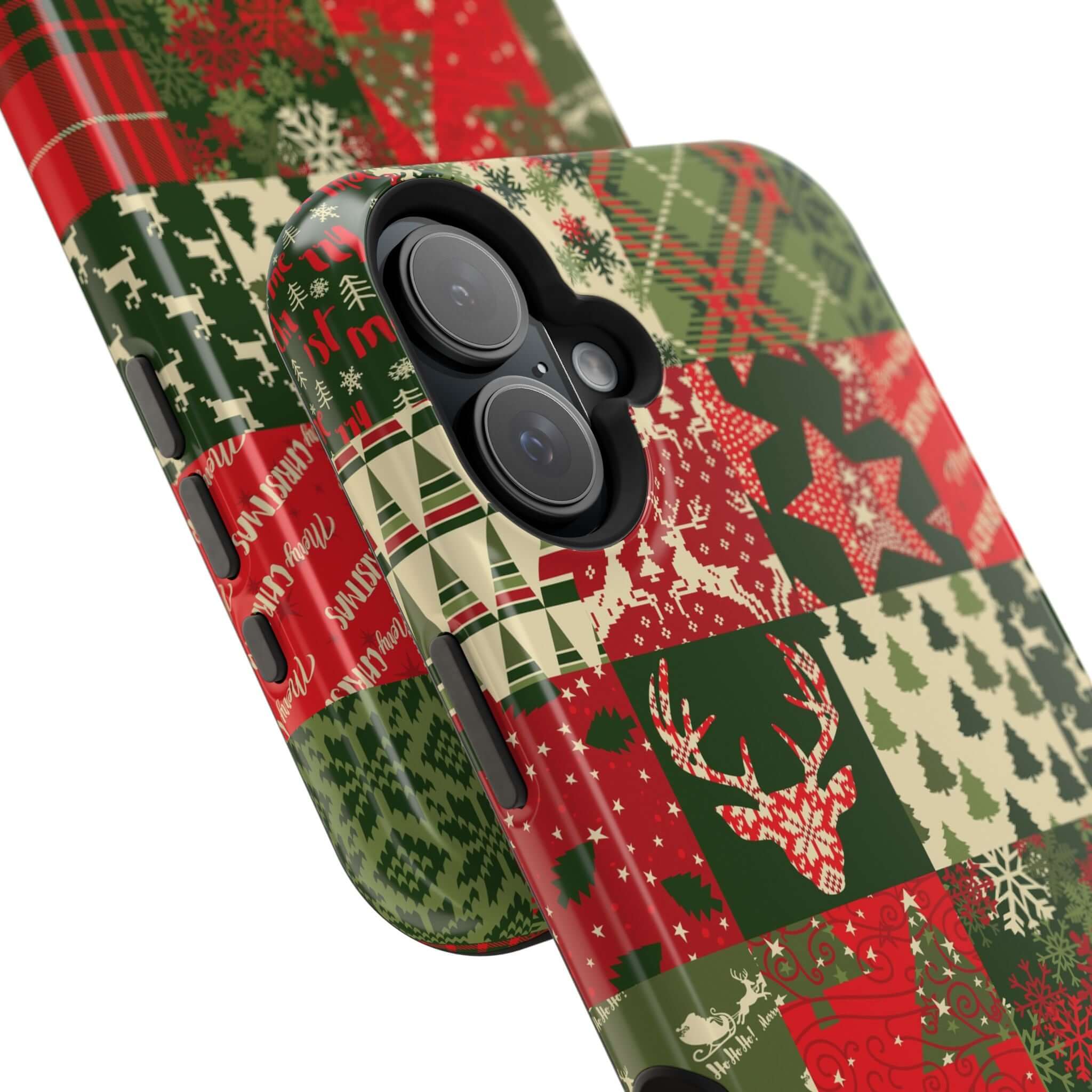 Festive Cozy Quiltmas MagSafe Christmas case with holiday patterns and snug fit for phones featuring a cute Xmas phone cover design.