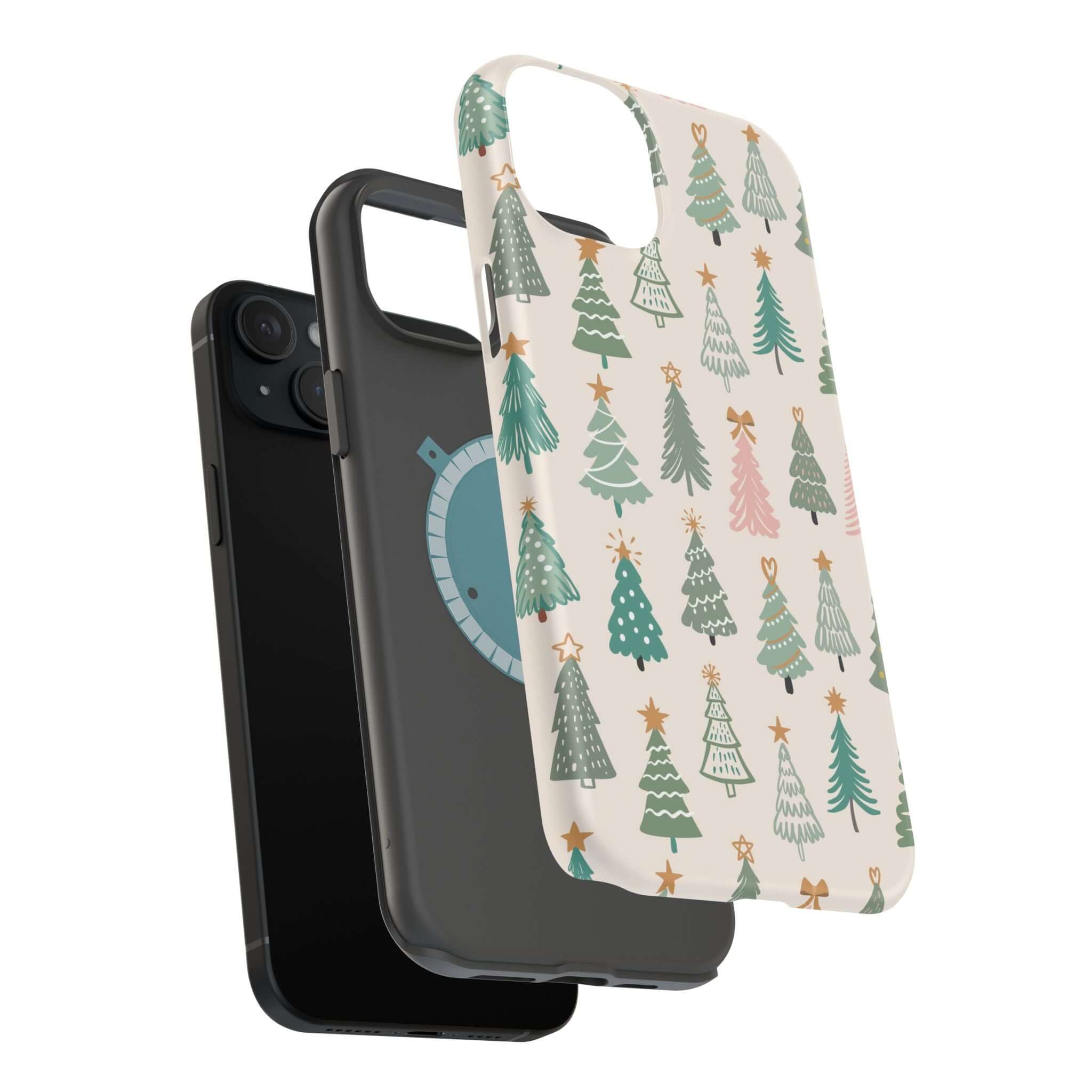 Festive O Christmas Tree MagSafe case with holiday design, perfect cute phone cover for holiday spirit.