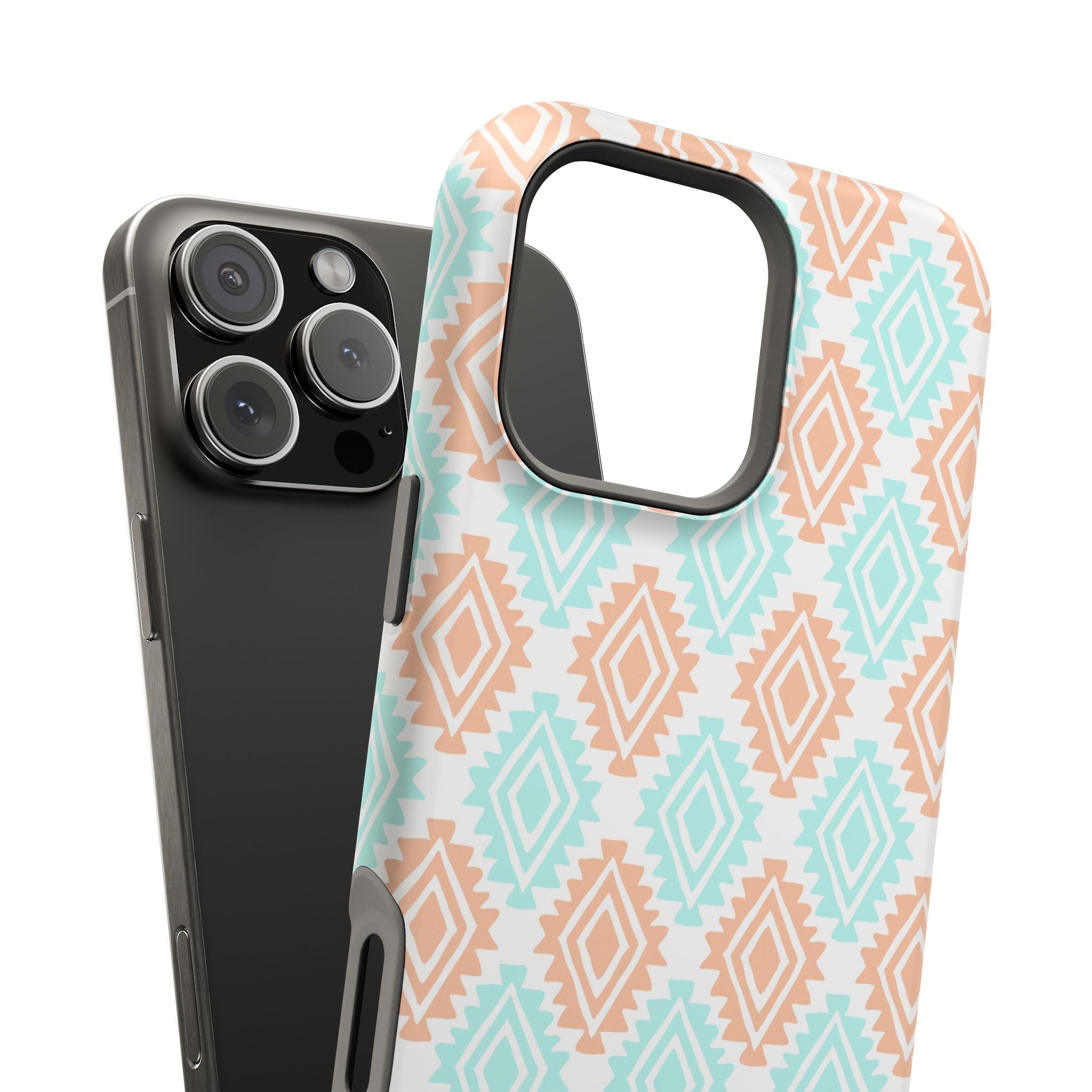 Southwestern abstract design MagSafe iPhone case, perfect cute phone cover with floral vibes for stylish protection.