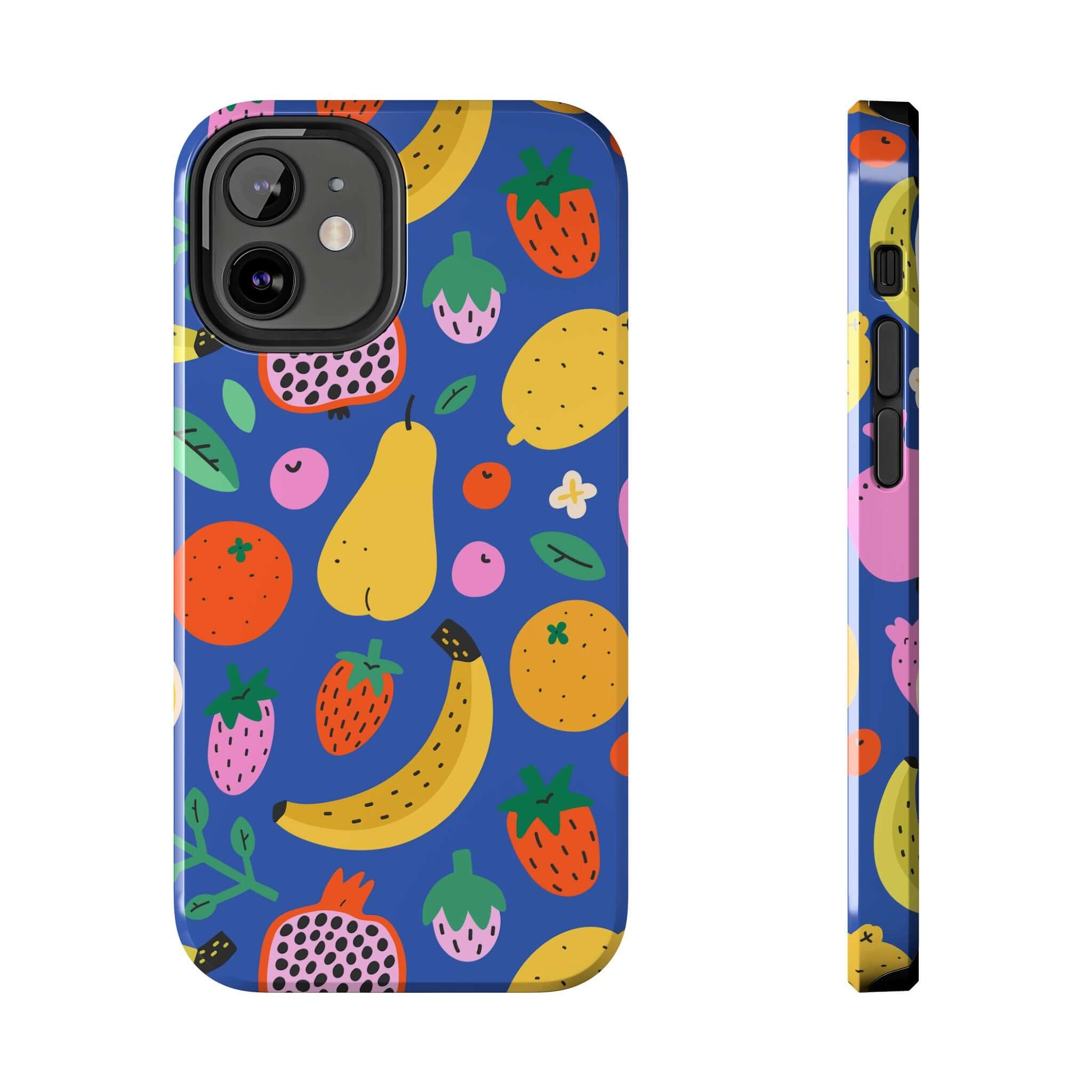 Cute phone cover featuring a vibrant beachy fruit design, perfect for Apple iPhone, adding style and protection.