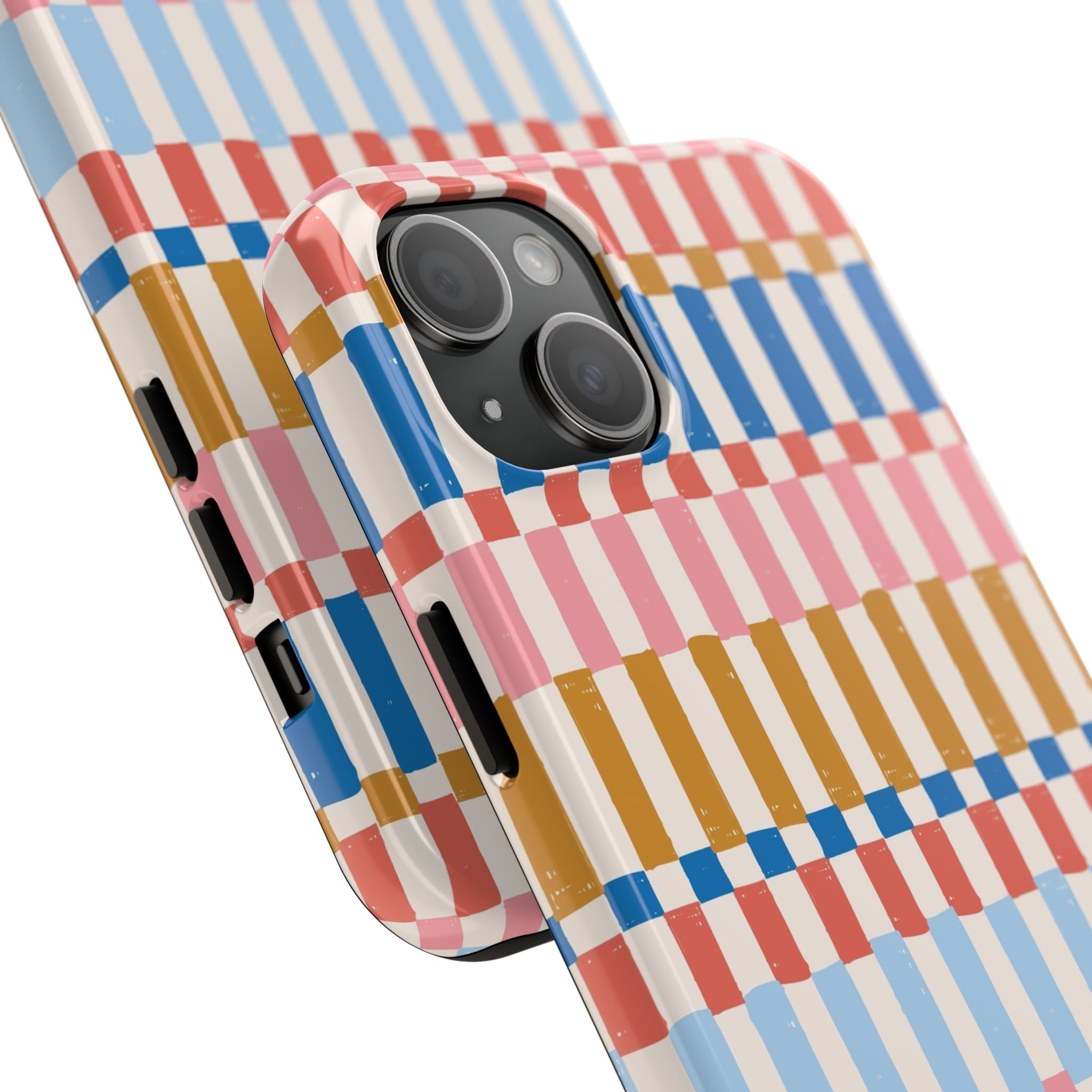 Colorwave Stripes Vintage iPhone Case with Vibrant Multicolor Stripes - Cute iPhone Cases, Sleek and Stylish Phone Case Cover