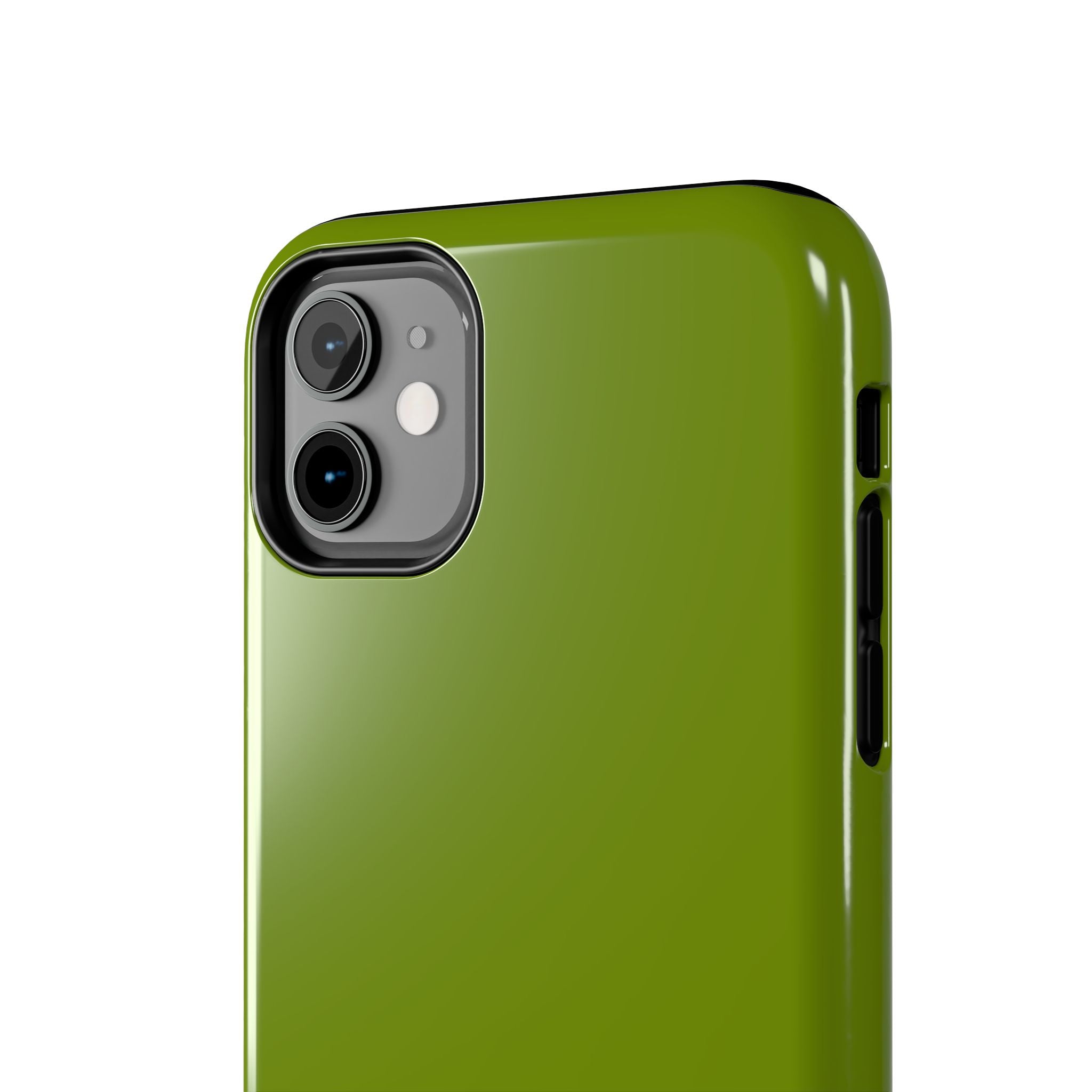 Solid green iPhone case with a sleek design, perfect for scratch protection. Cute phone case style for a trendy upgrade.