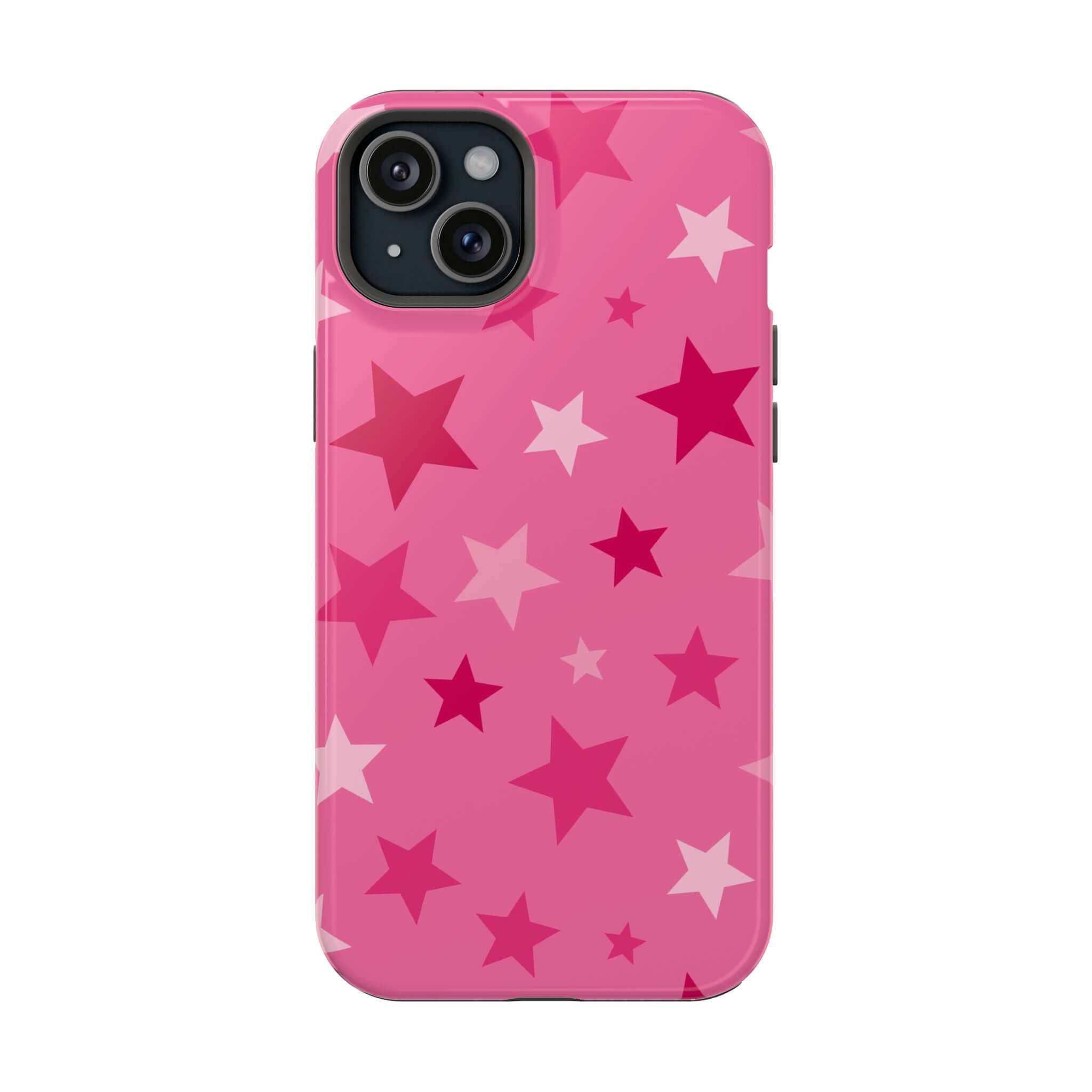 Cute pink stars case for Apple iPhone, featuring a playful star pattern for trendsetting style.