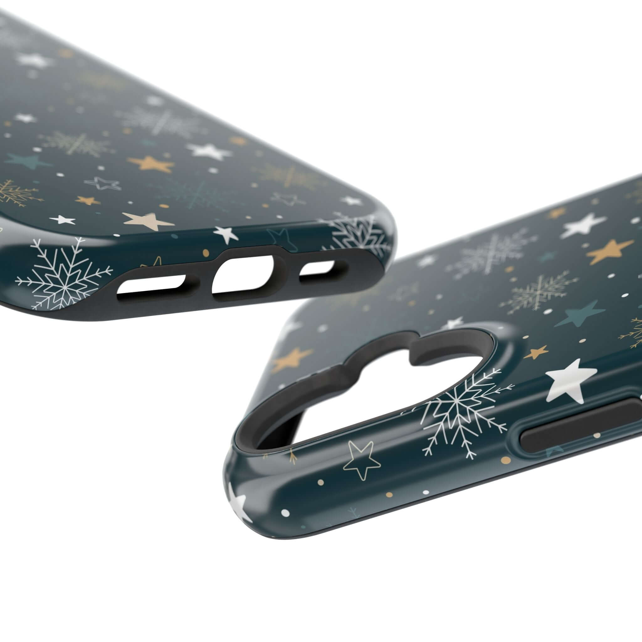 Frosted Wishes MagSafe Case with snowflakes and stars, perfect Christmas phone case for the holidays, cute holiday phone cover.