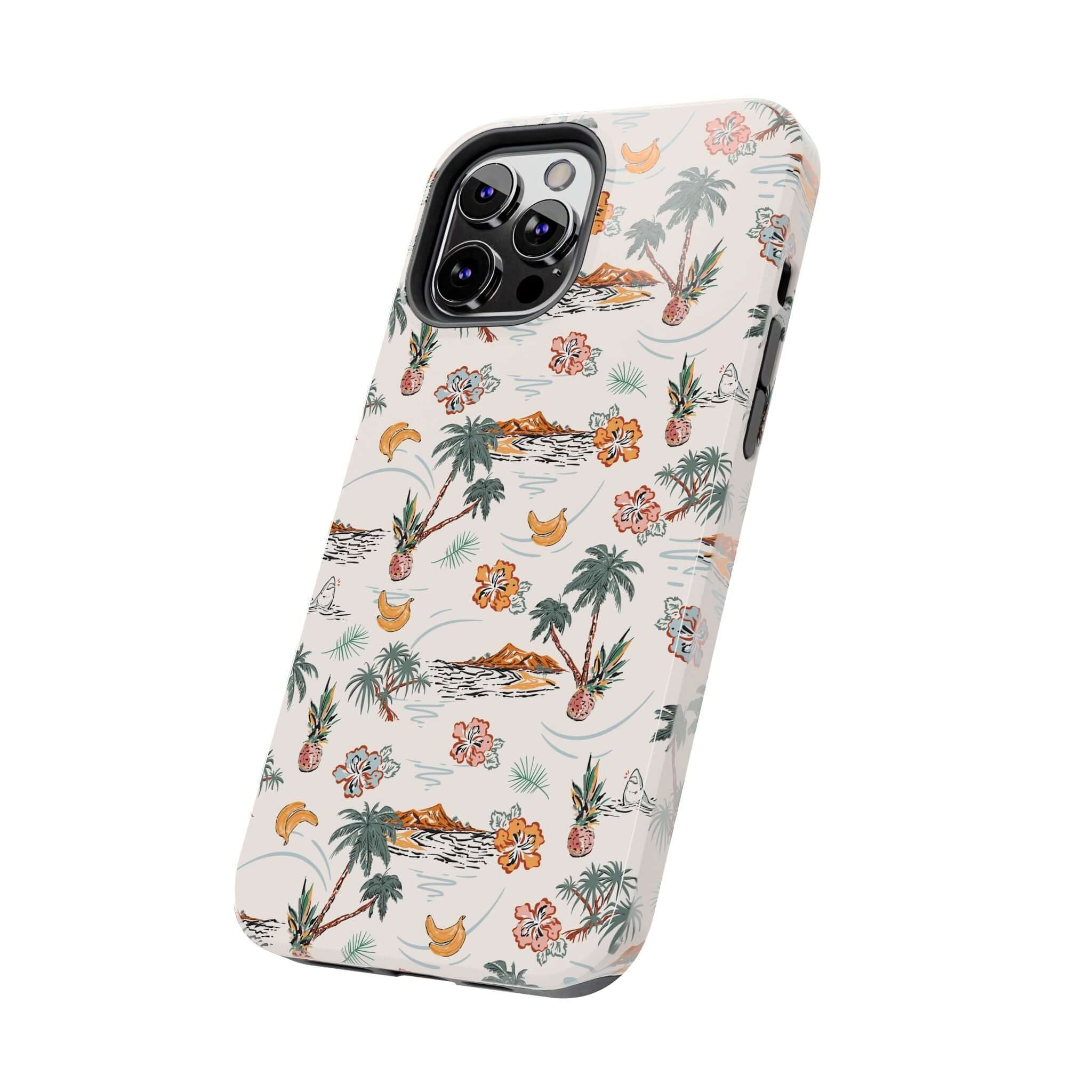 Tropical Vacation iPhone 14 Case with Cute Palm Tree Design, Free Shipping | Protect Your Phone with a Beach-themed Cover