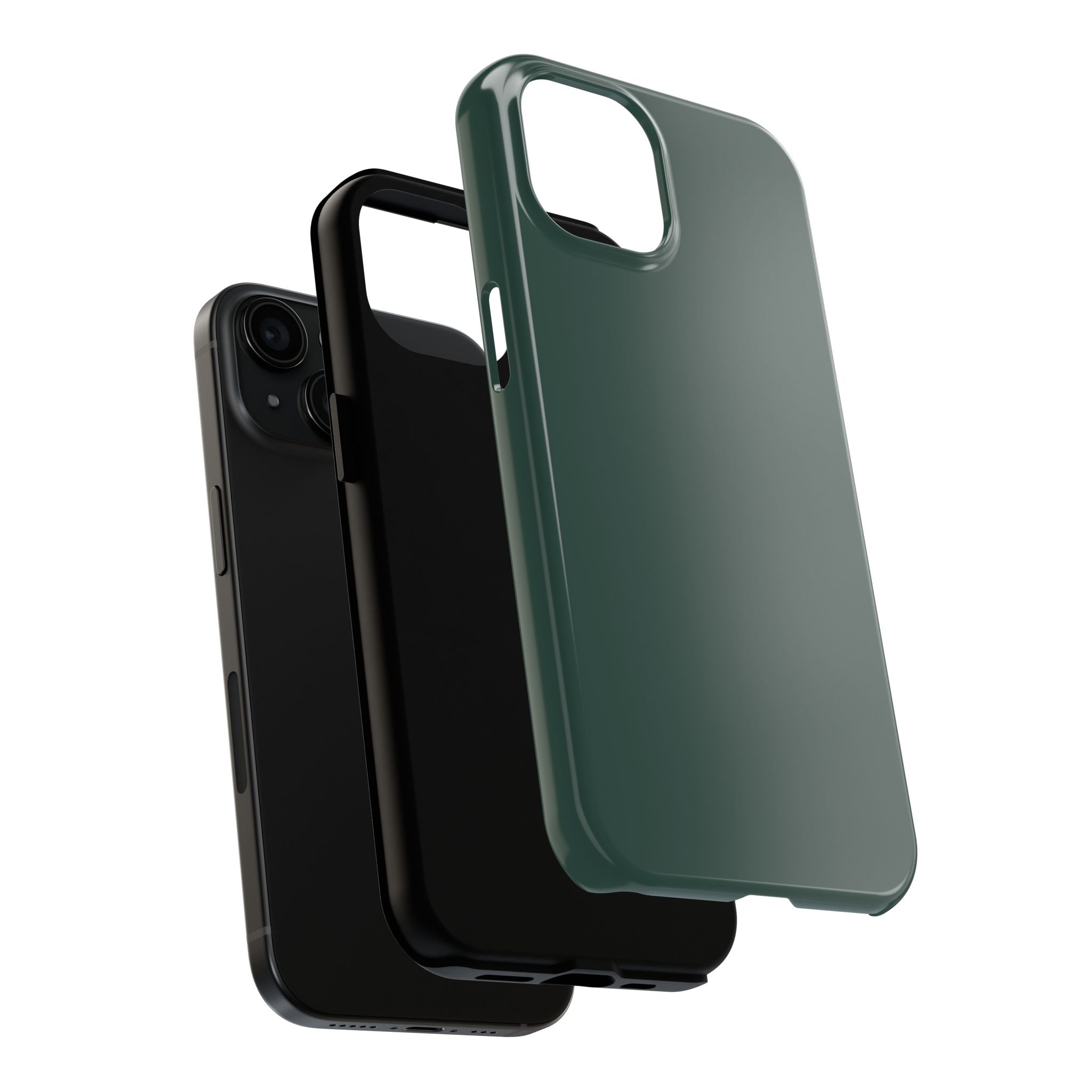 Solid green Evergreen phone case for iPhone 16, cute and protective cover showcasing sleek design and durable material.