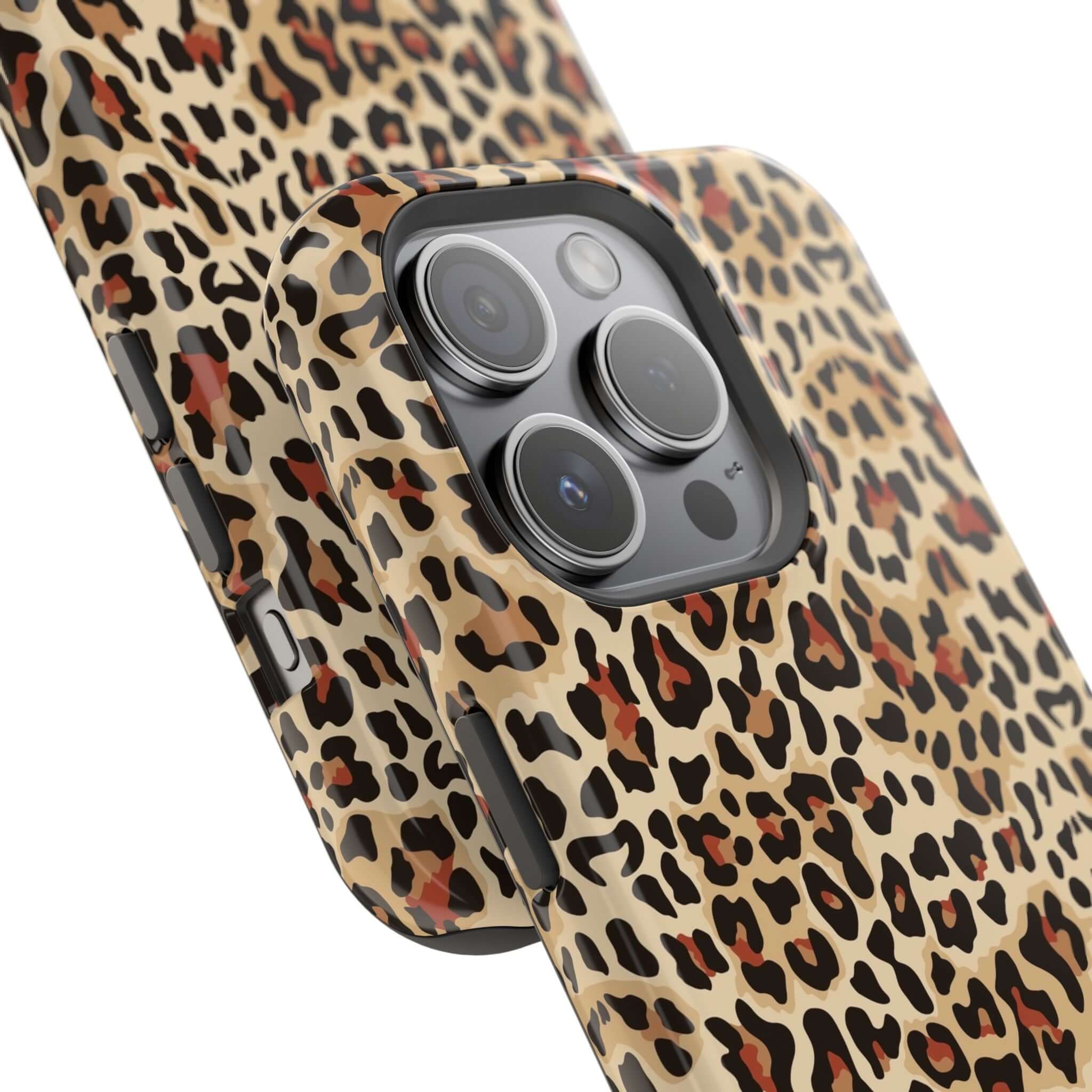 Wildly Chic Leopard Print MagSafe iPhone Case, colorful and cute, offering stylish protection with abstract animal pattern design.