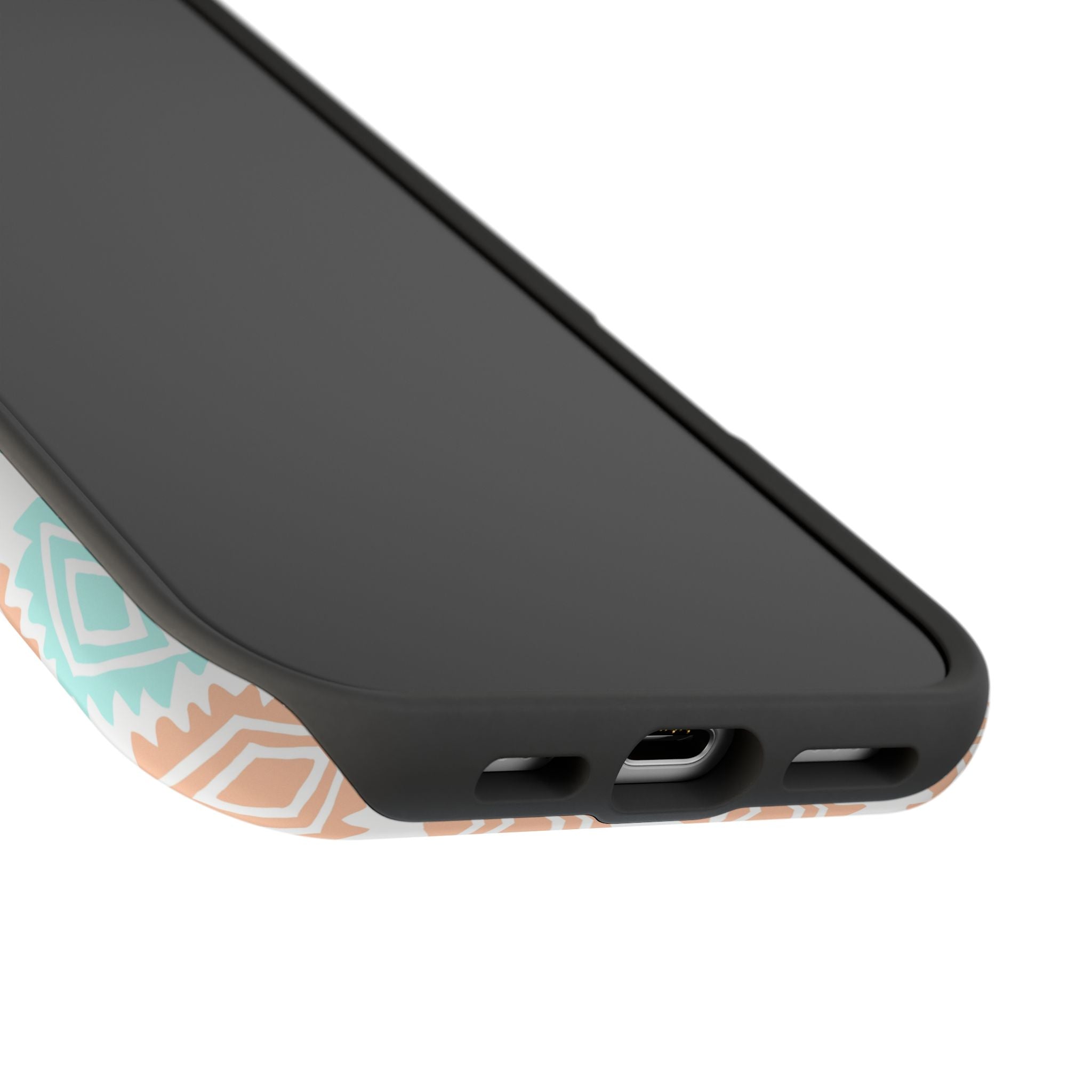 MagSafe iPhone case with Southwestern abstract design, featuring cute floral patterns on a durable phone cover.