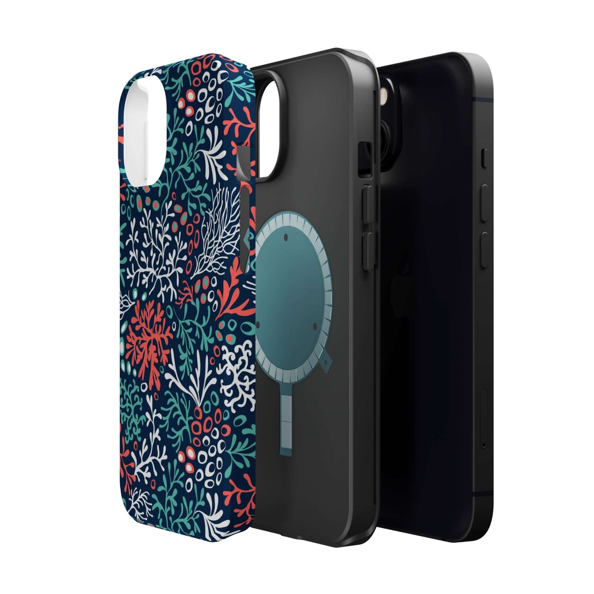 Cute Coral Reef Crush beachy phone case for iPhone 16, featuring a colorful coral reef print for stylish device protection.