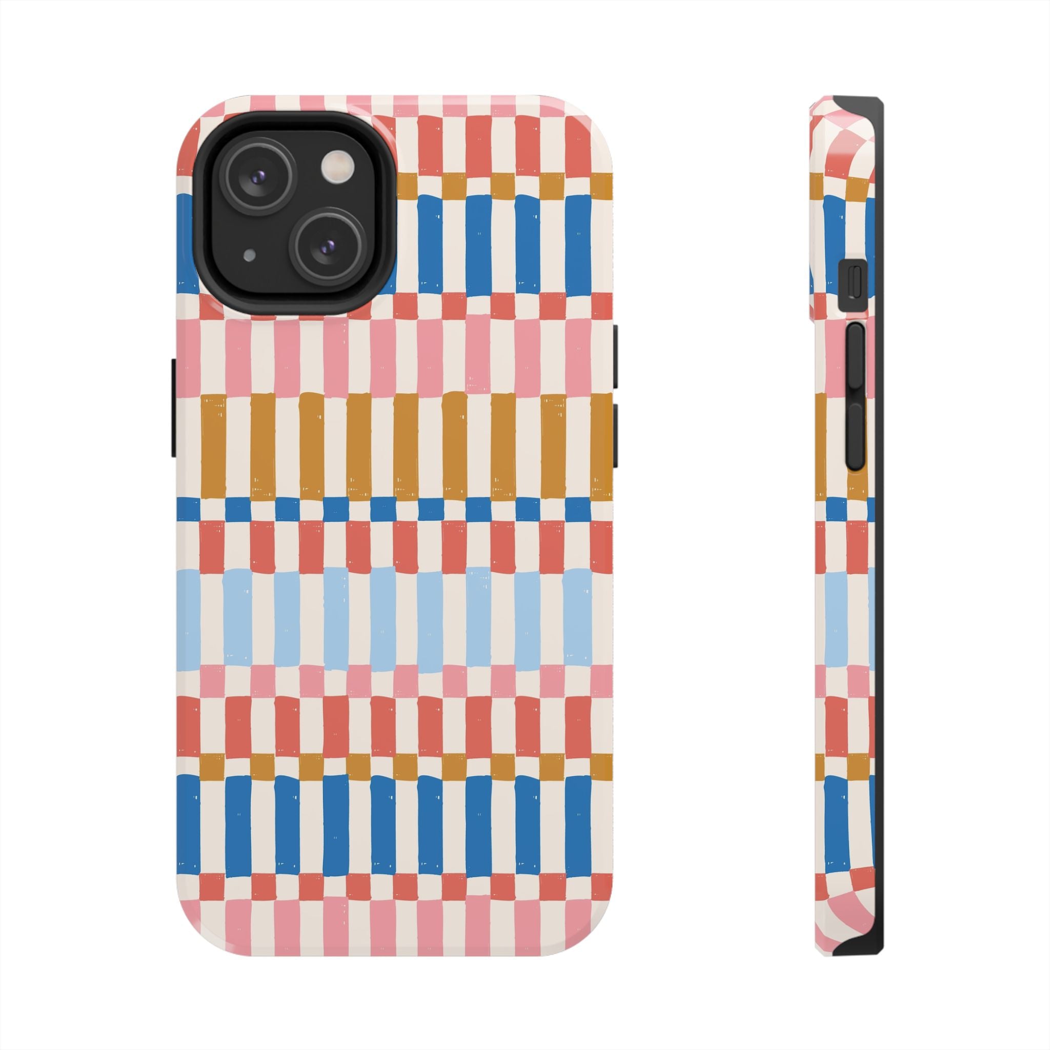 Colorwave Stripes vintage iPhone case with vibrant colorful pattern, sleek design, and stylish protection for your phone.