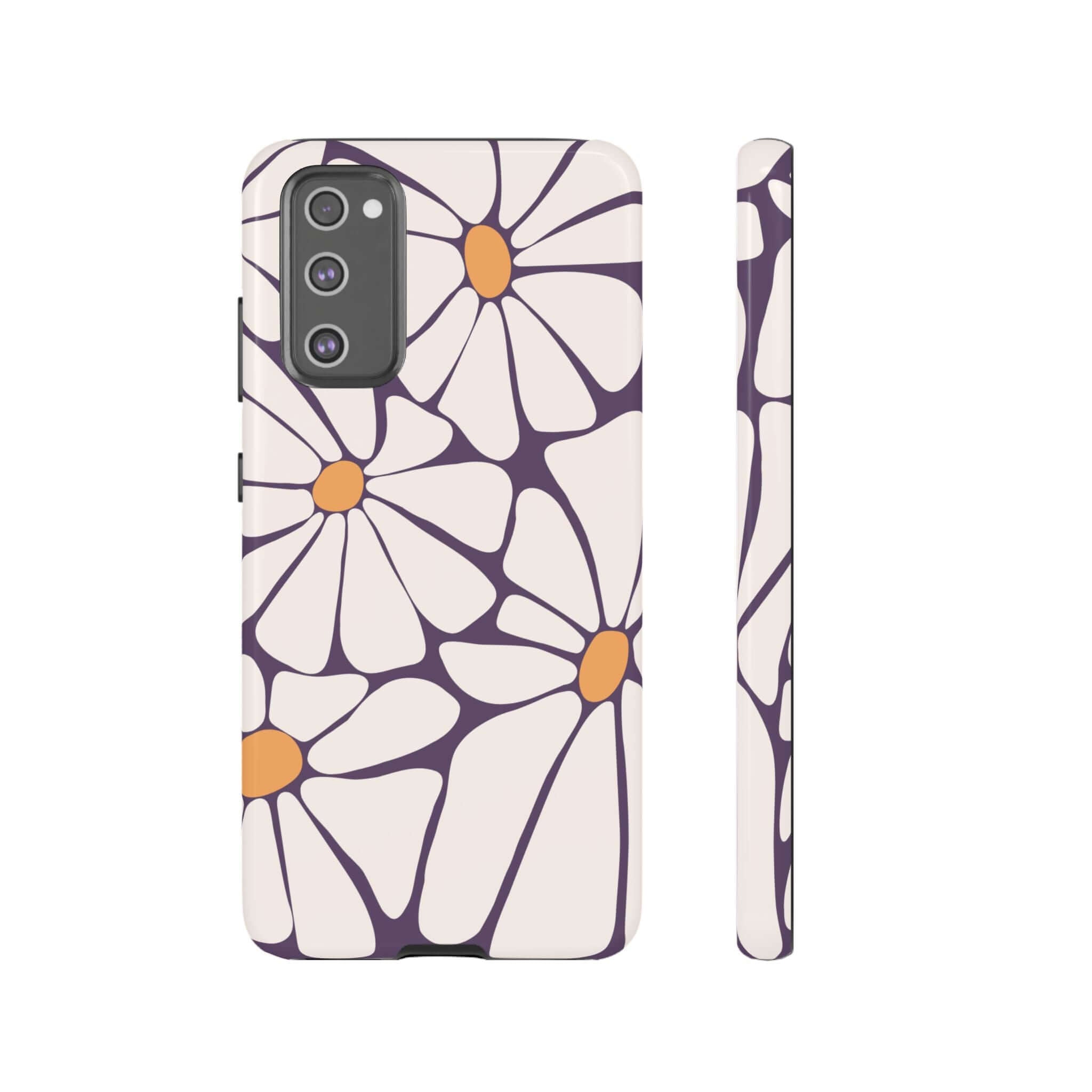 Purple Haze retro flowers case, cute phone cover for iPhone 14, Samsung, and Pixel devices