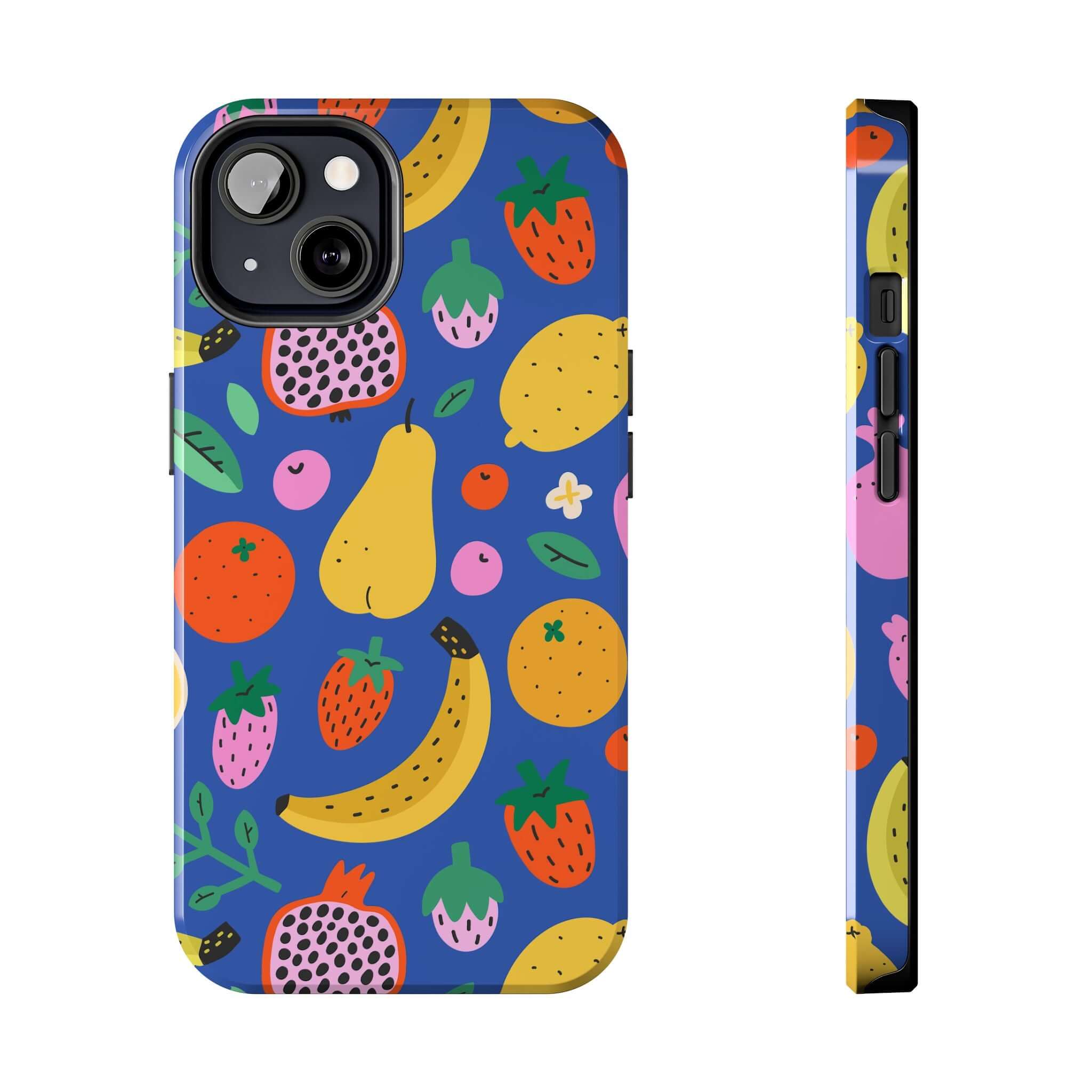 Cute phone cover featuring a colorful beachy fruit design, perfect for Apple iPhone and summer vibes.