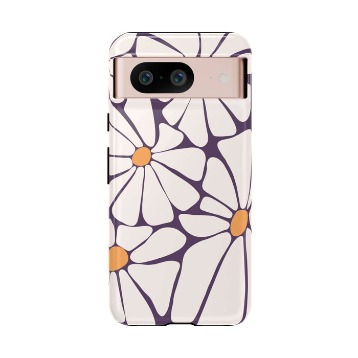 Purple Haze retro flower case for iPhone and Samsung, stylish and cute phone case with flower power design, protective accessory.