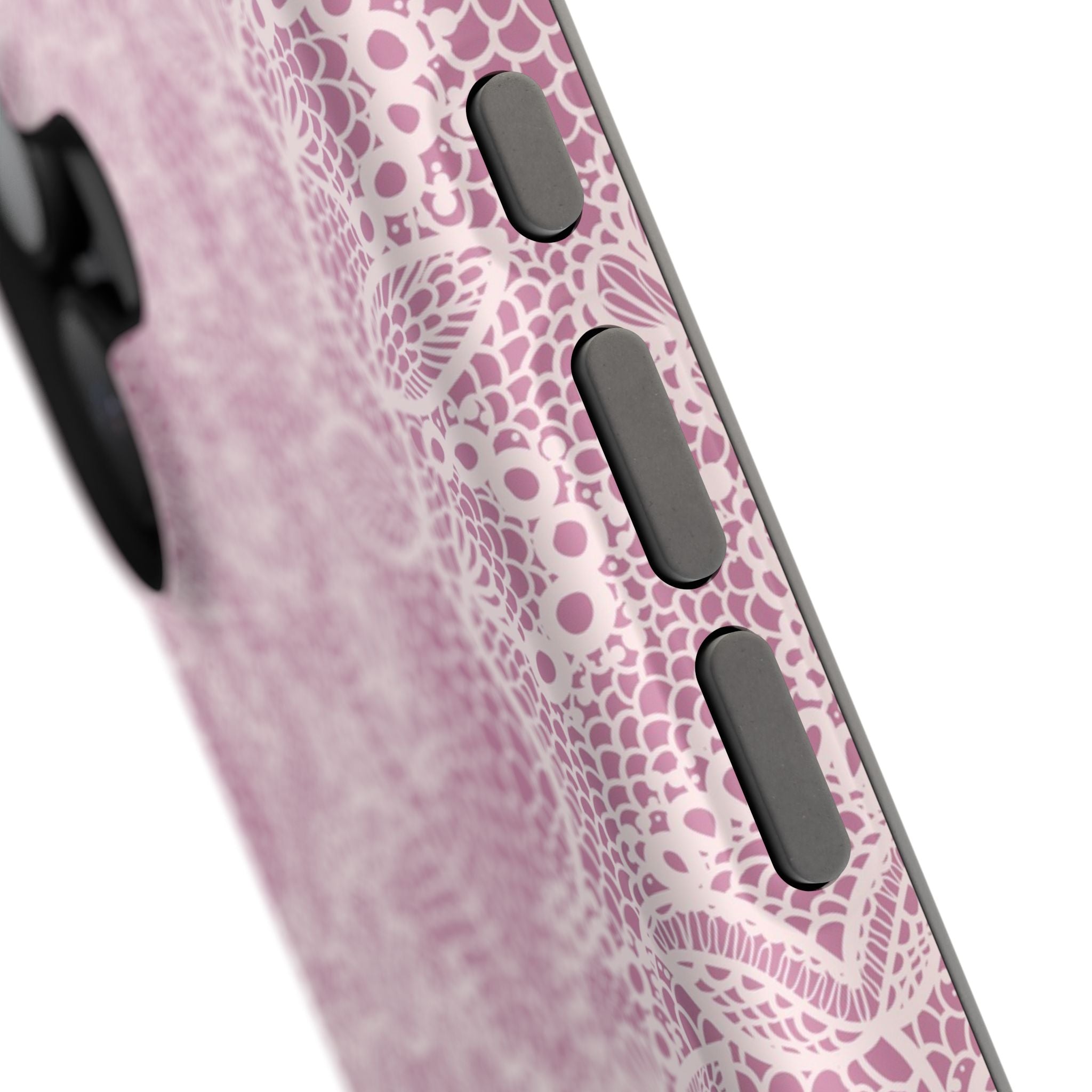 Pink Lace MagSafe iPhone Case with Floral Design - Cute Phone Cover for Style and Protection