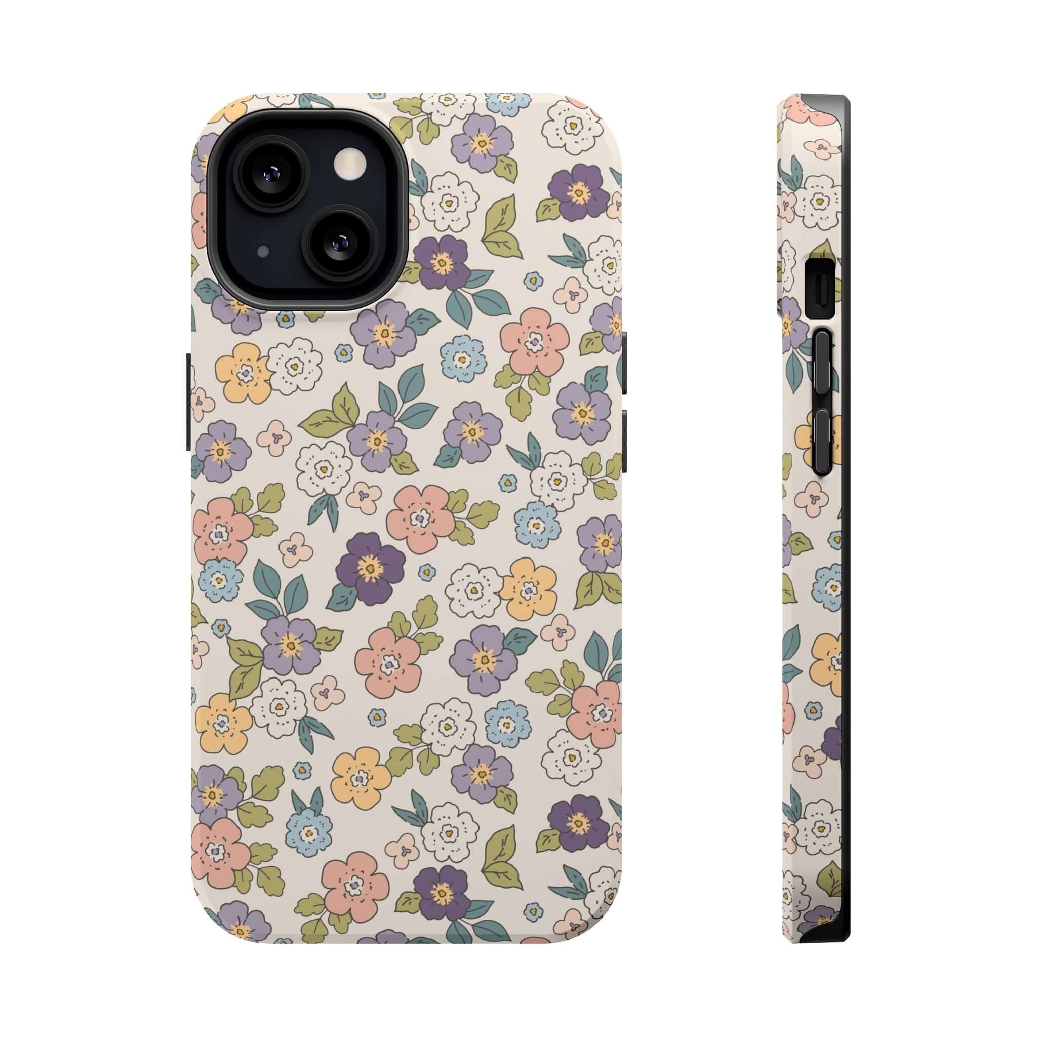 Colorful Ditsy Daisies iPhone case design featuring vibrant flowers, perfect for stylish and beachy phone lovers.