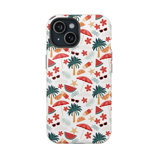 Cute iPhone 14 beach-themed phone case with playful summer design - free shipping