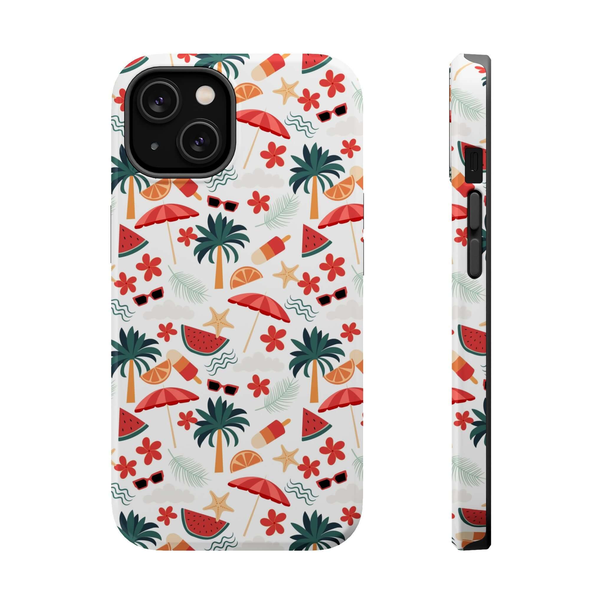 Cute iPhone 14 beach case with playful summer design offering free shipping