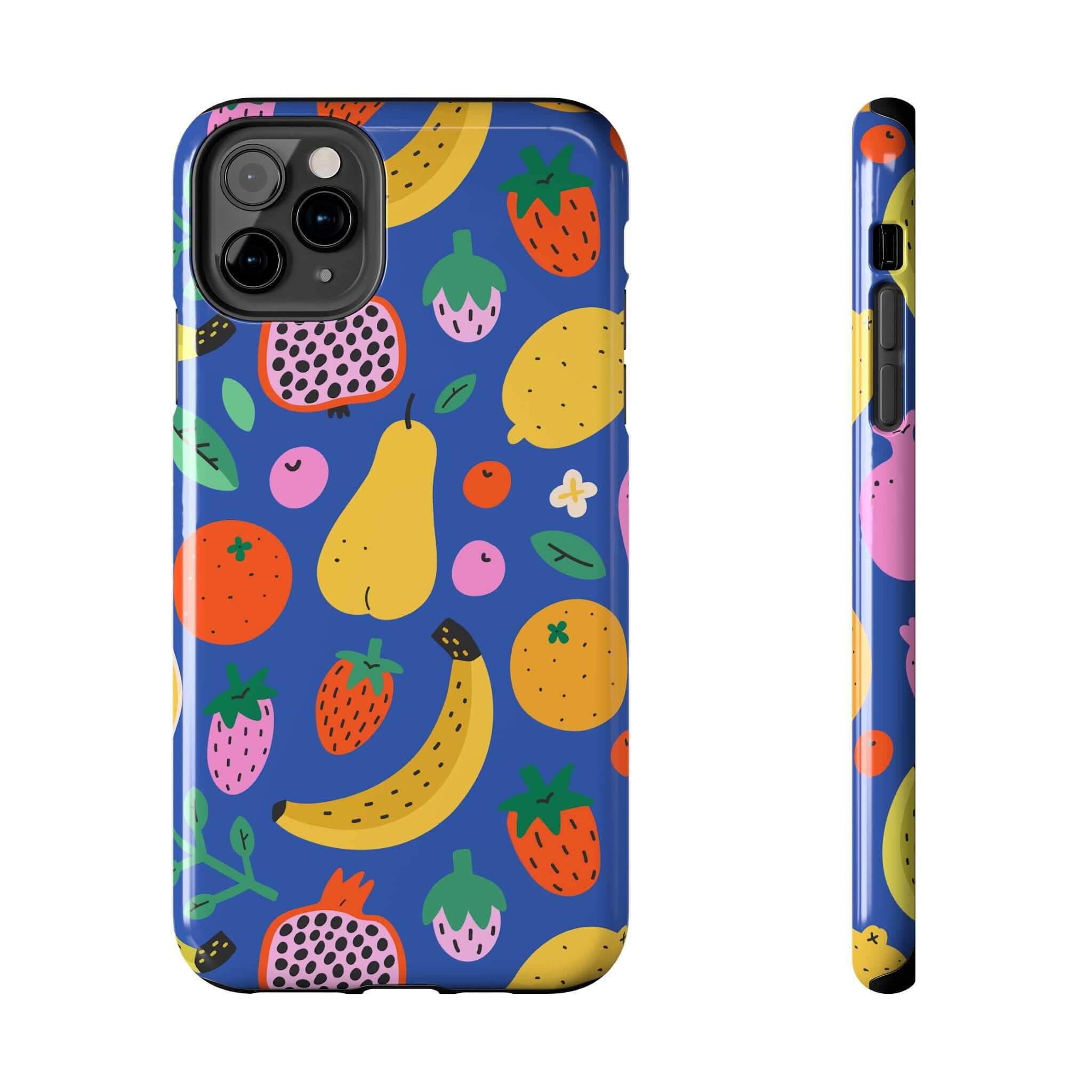 Cute phone cover featuring colorful beachy fruit designs, ideal as a fun and protective Apple iPhone case.