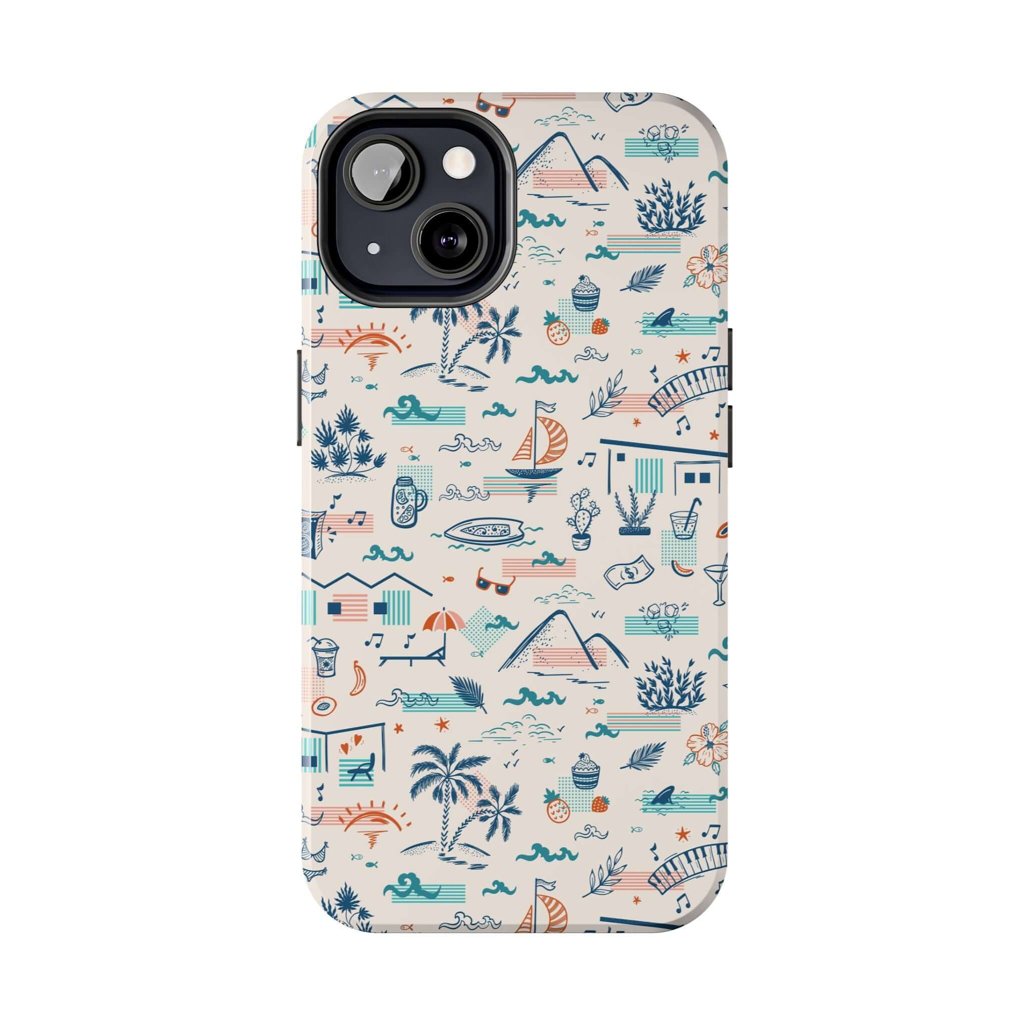 Colorful Forever on Vacation iPhone case with summer-themed design, perfect for iPhone 14 Pro Max and Samsung S23