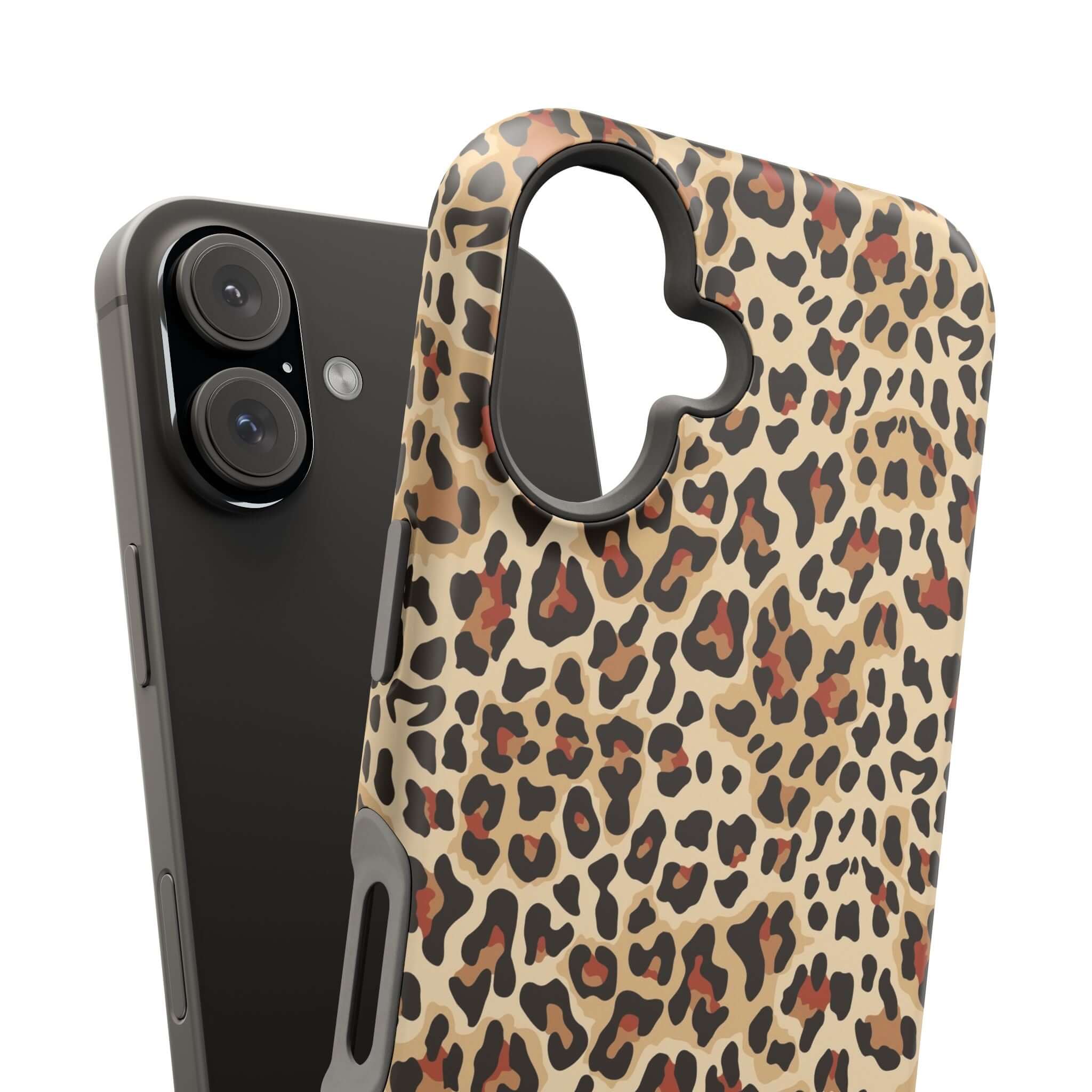 Wildly Chic leopard print MagSafe iPhone case, colorful and abstract design, offering stylish and cute protection.