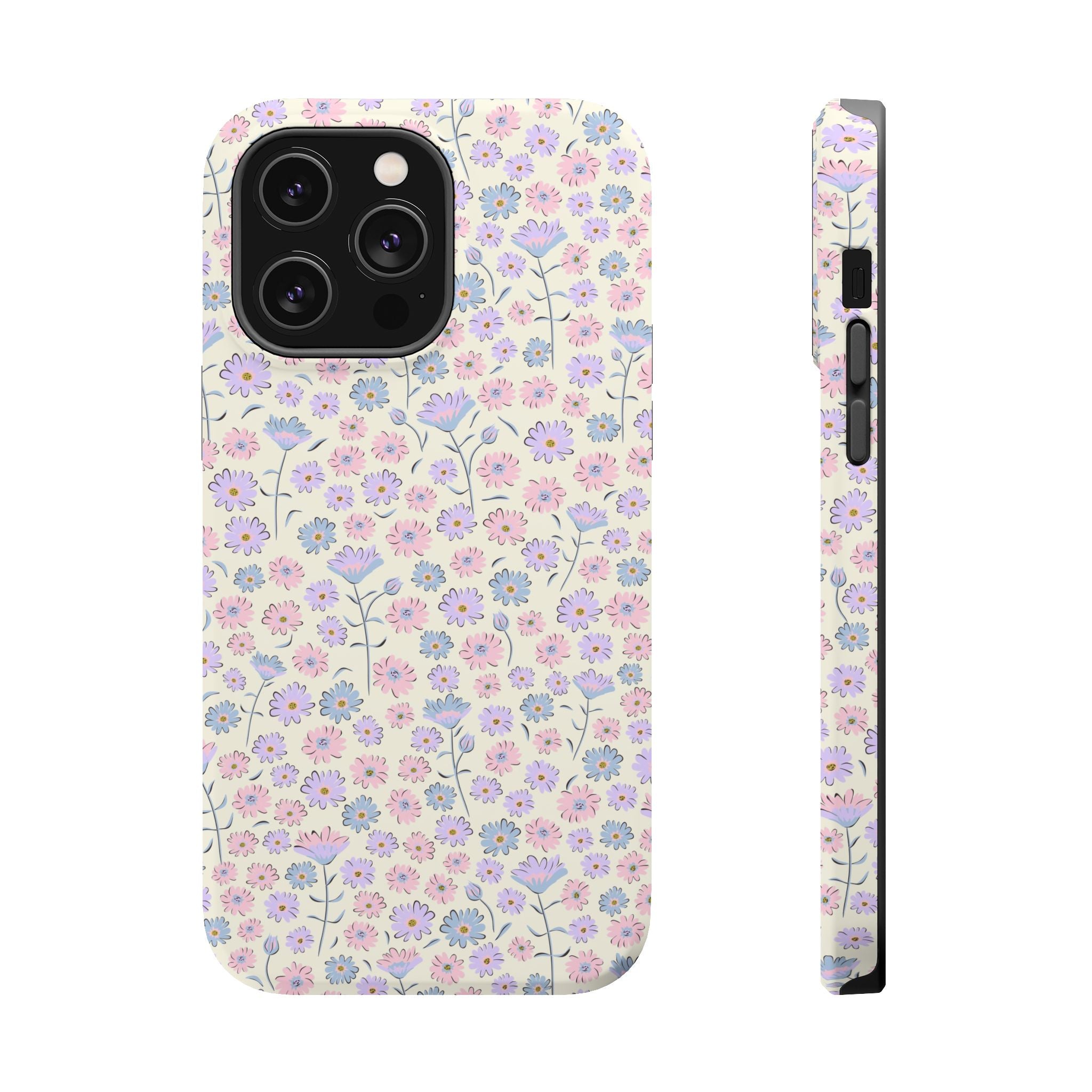 Pink Flower Cottagecore iPhone 16 MagSafe Case with Cute Floral Design, Stylish and Protective Phone Cover