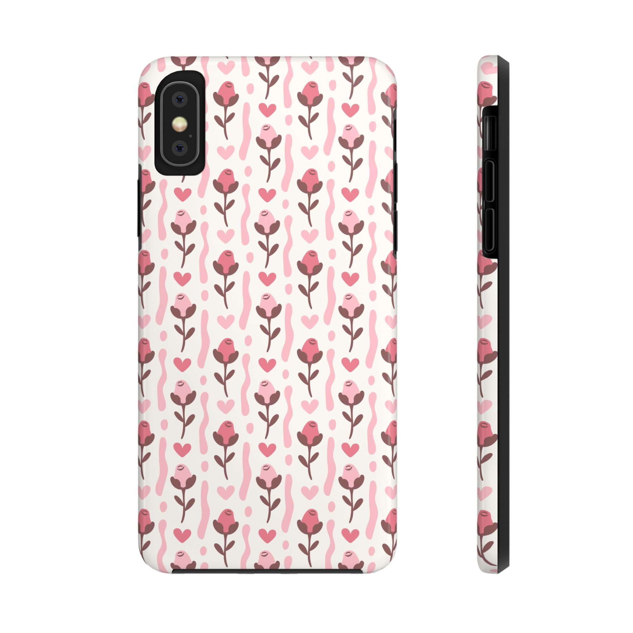 Cute red rose phone case for iPhone with coquette design, free shipping, custom phone cover, adorable phone case with floral print