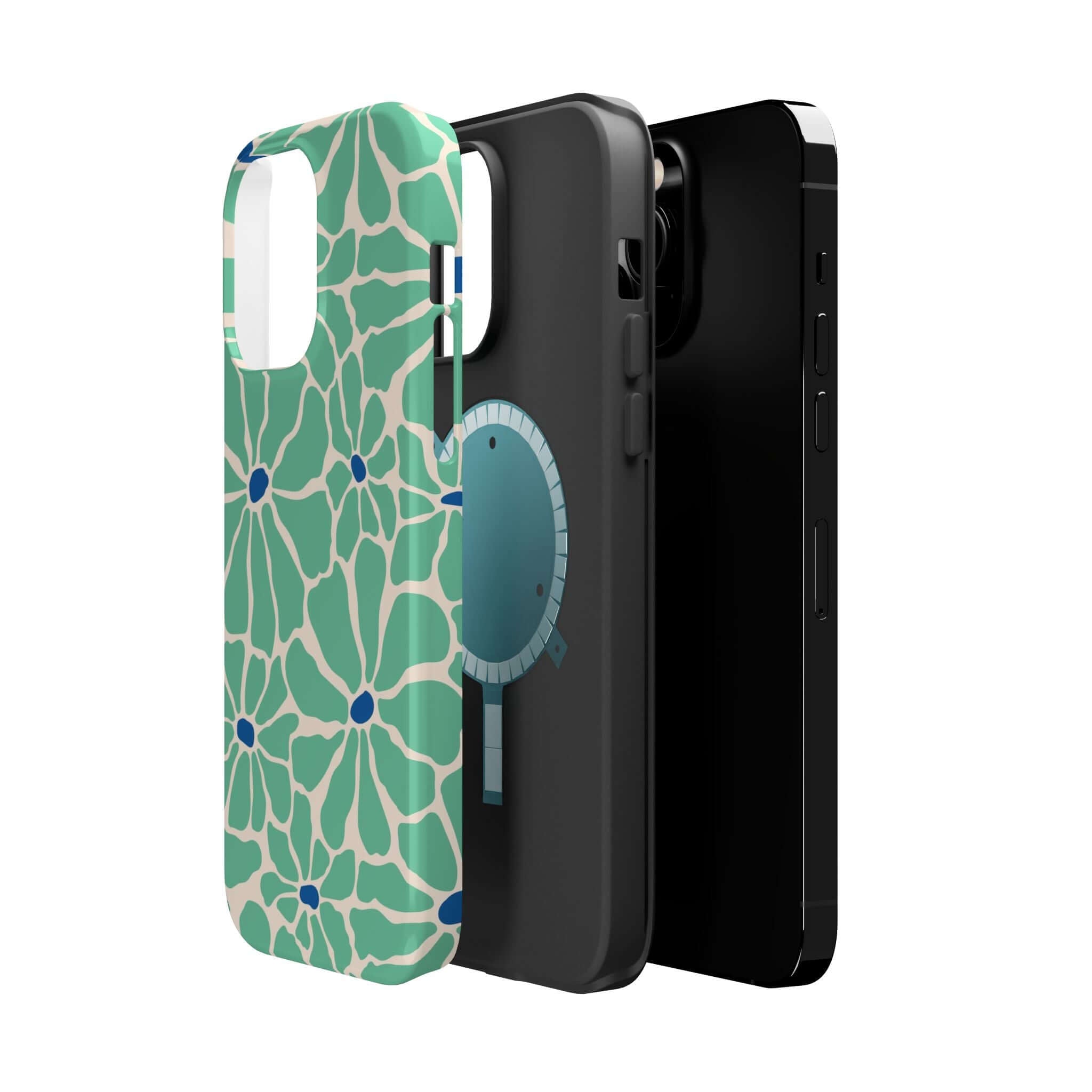 Cute Retro Floral iPhone case with tropical design, perfect for stylish phone protection and MagSafe compatibility.