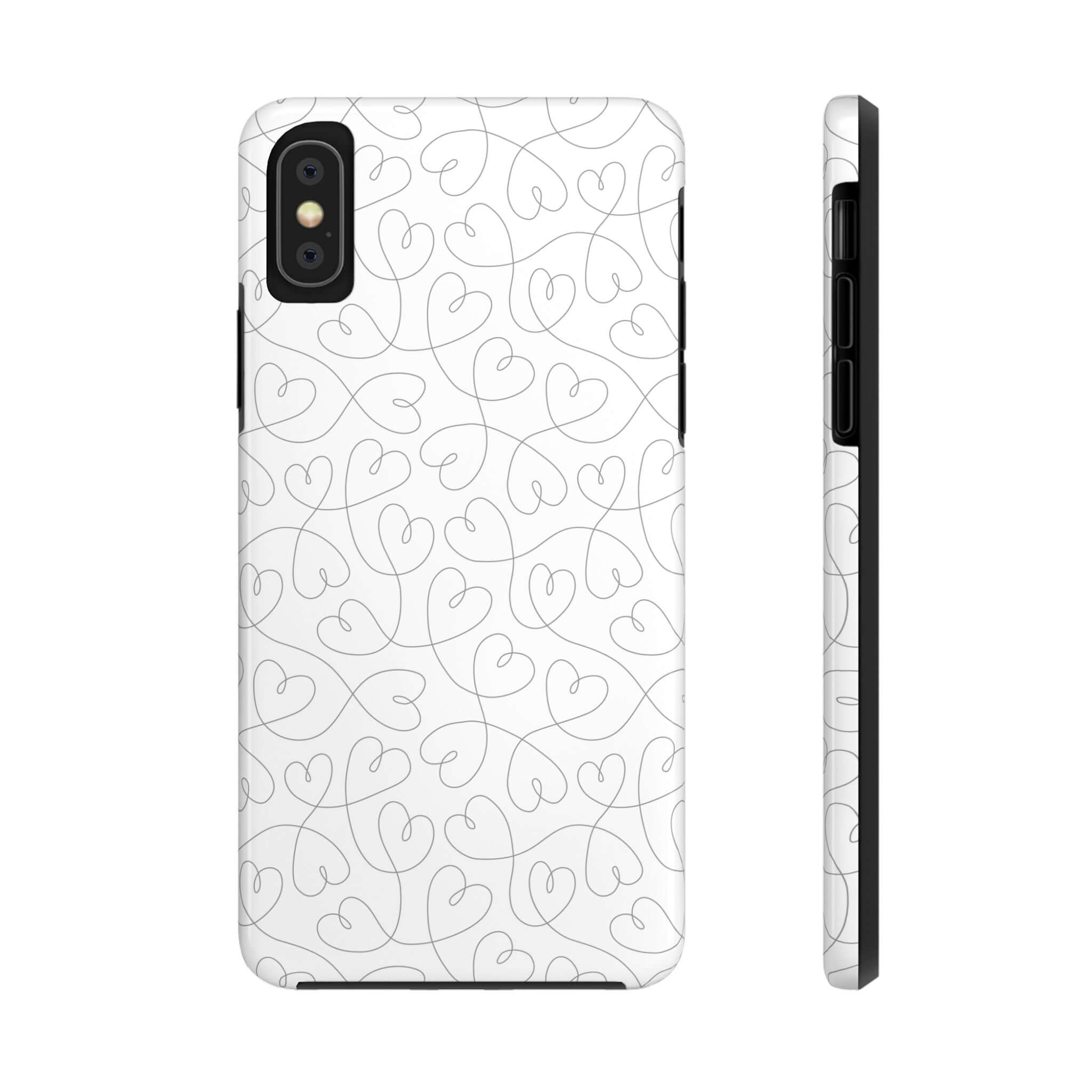 Silver Hearts Romance abstract hearts phone case for iPhone 14 Pro Max, perfect for brides and weddings, stylish and cute phone case.