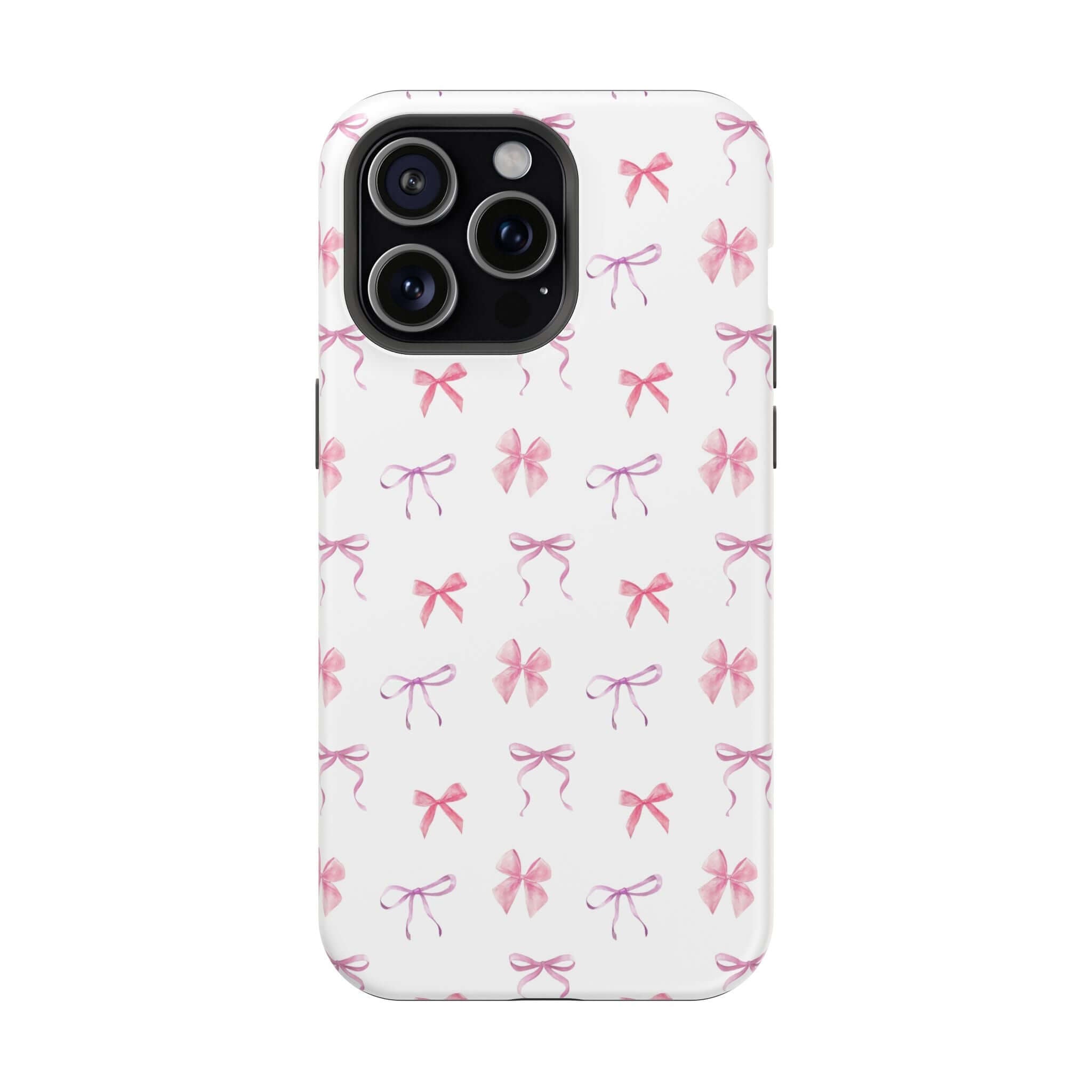 Cute pink iPhone case with watercolor bows design, perfect for girly style. Enjoy free shipping on this coquette accessory.